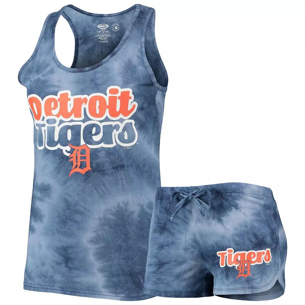 Women's Concepts Sport Navy Detroit Tigers Billboard Racerback Tank Top & Shorts Set,  Product Image