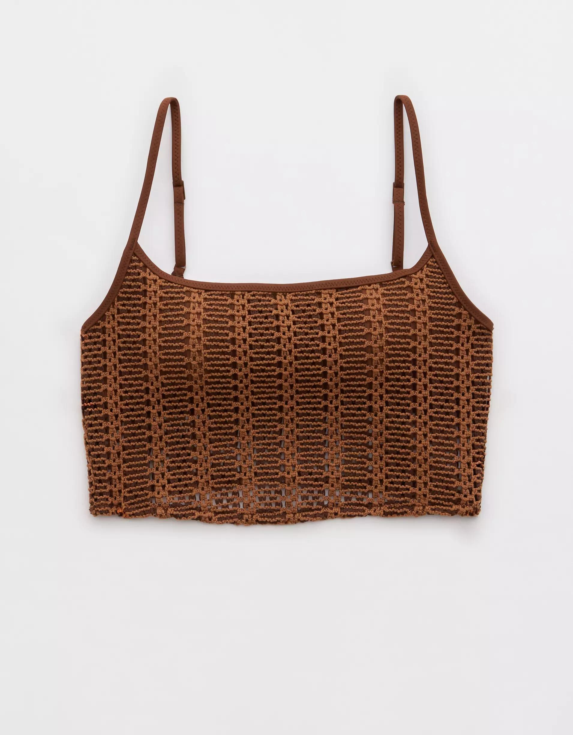 Aerie Cloudweave Crochet Longline Scoop Bikini Top Product Image