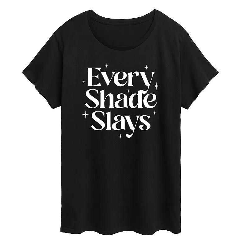 Plus Every Shade Slays Graphic Tee, Womens Grey Green Product Image