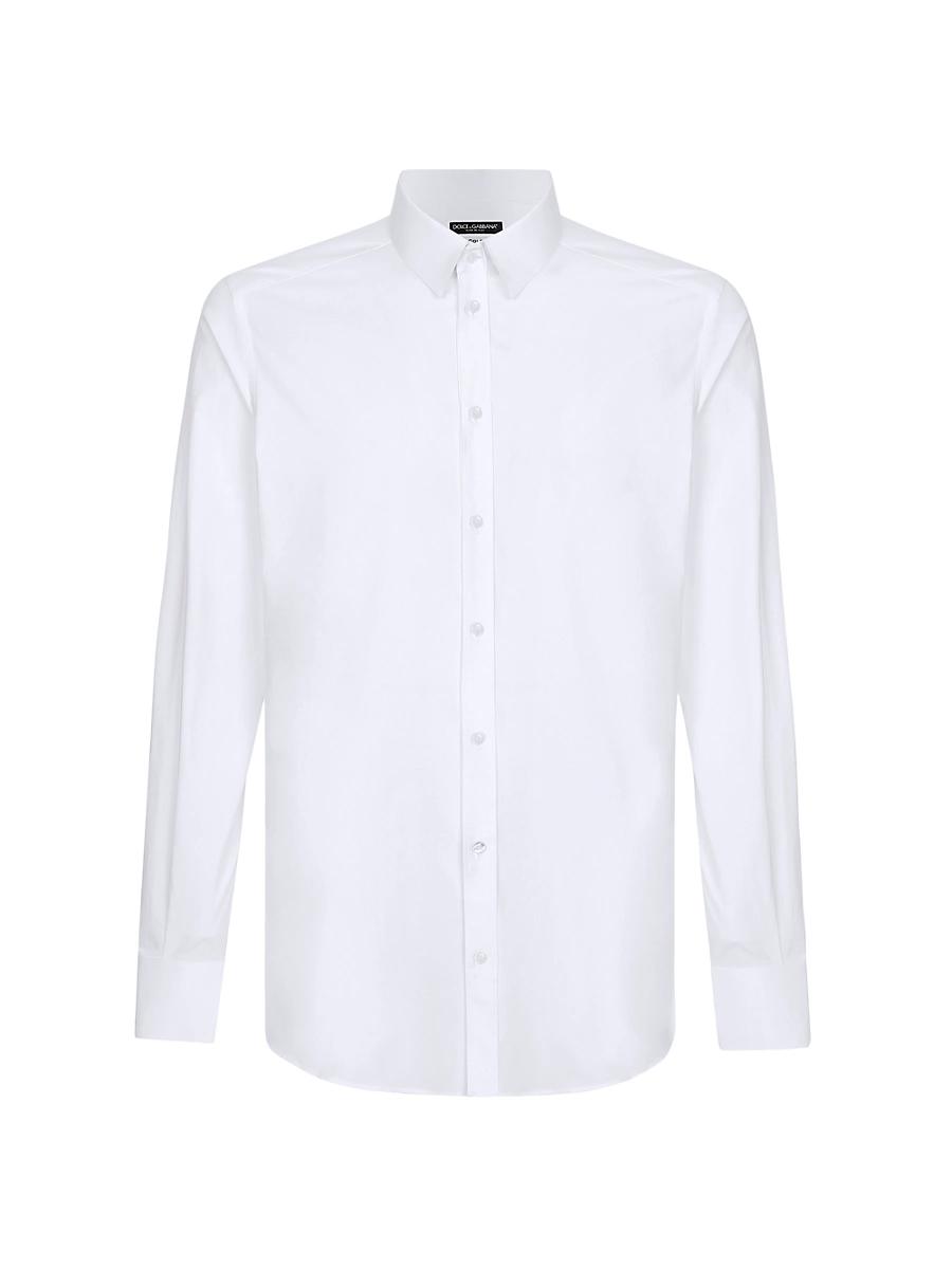 Mens Poplin Button-Front Shirt Product Image