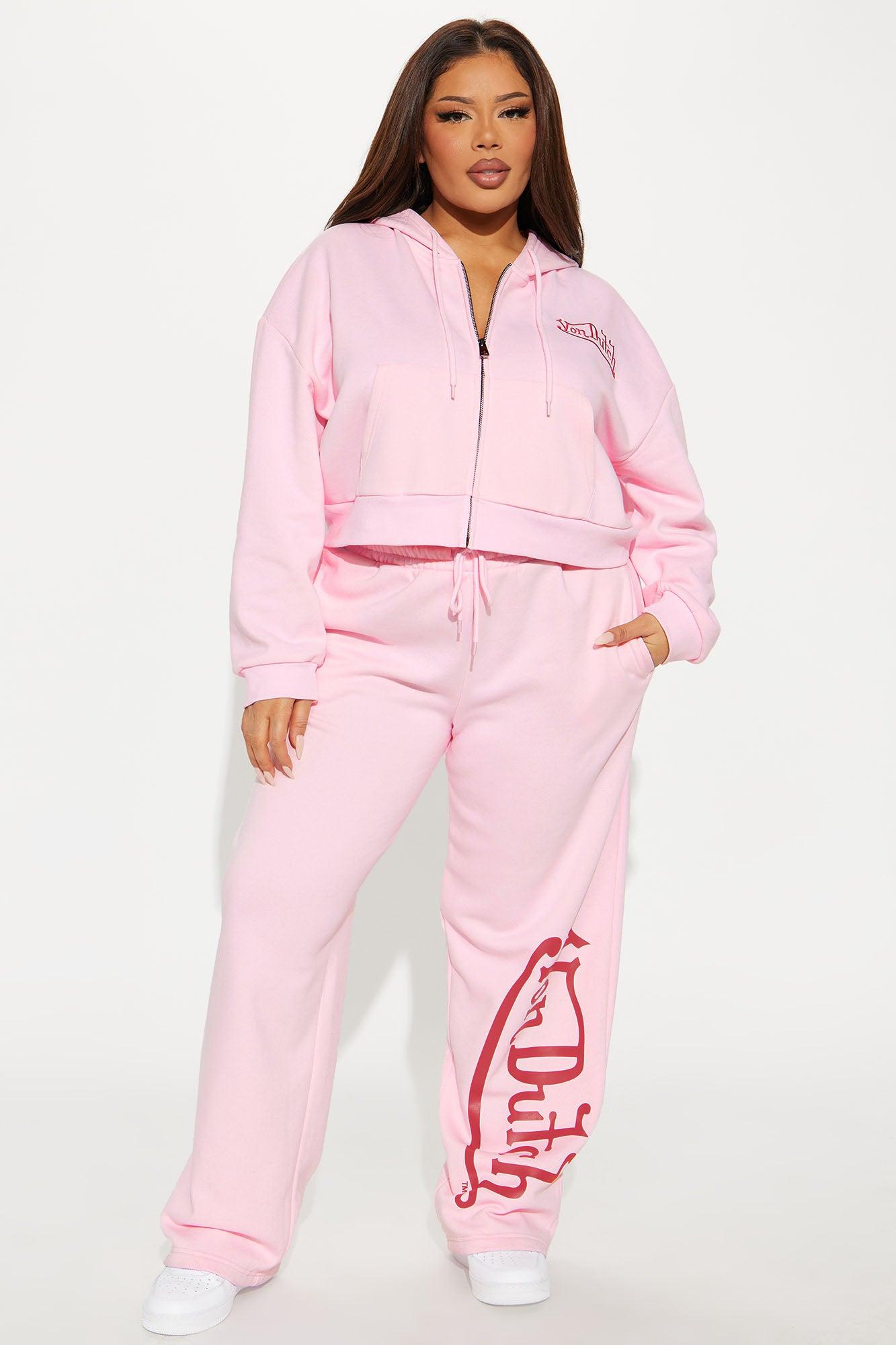 Von Dutch Wide Leg Pant - Light Pink Product Image