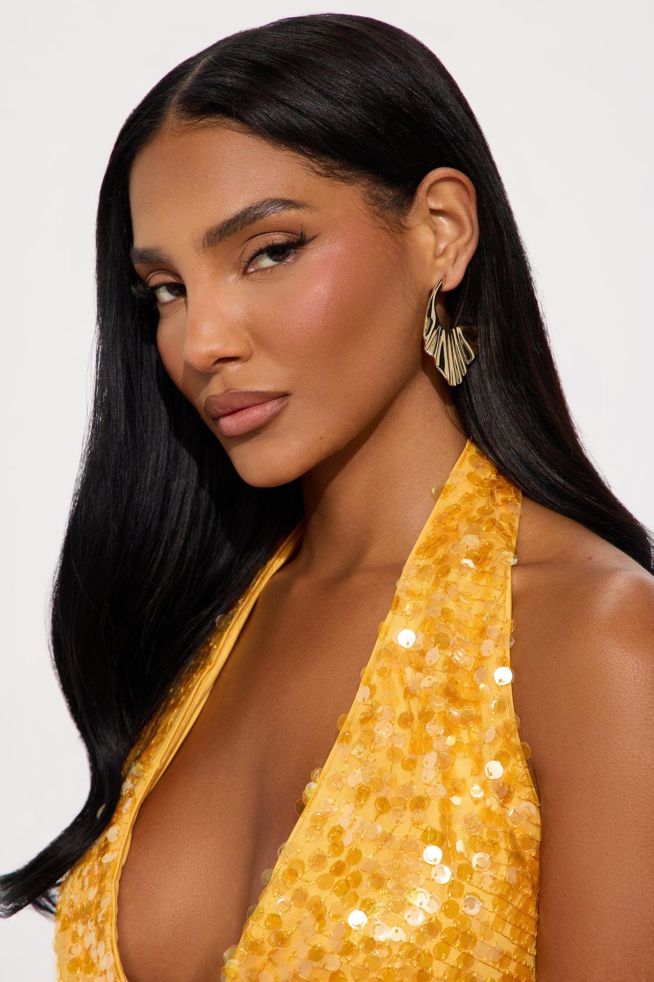 Vera Nova Statement Drop Earrings - Gold Female Product Image