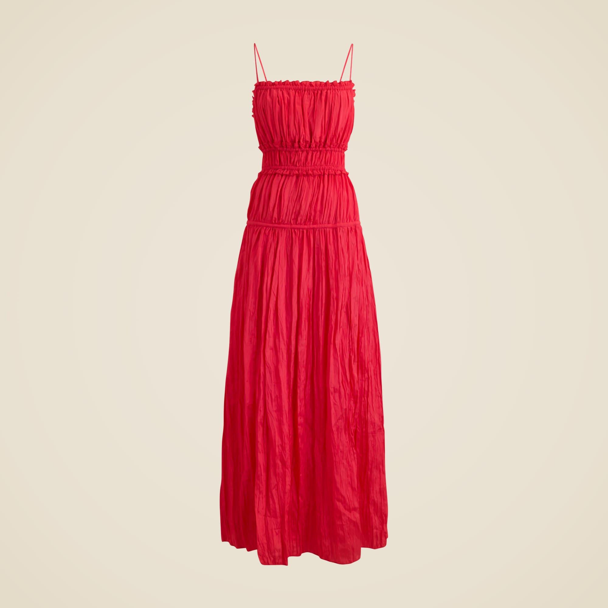 Crinkled ruffle-trim dress Product Image