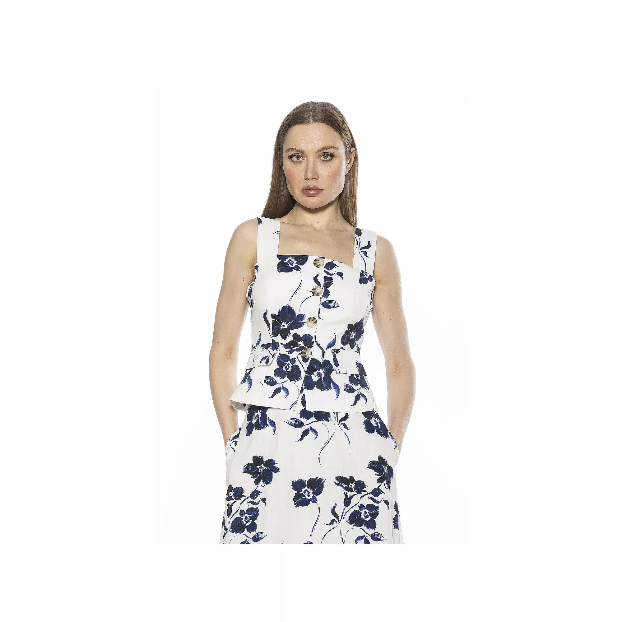 Women's ALEXIA ADMOR Poelne Removable Strap Button Down Vest Top,  Product Image