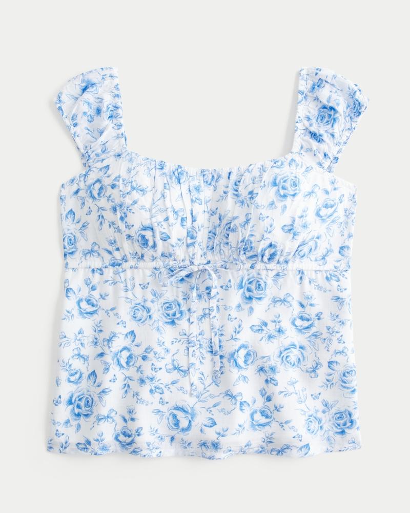 On/Off-the-Shoulder Scoop Babydoll Top Product Image