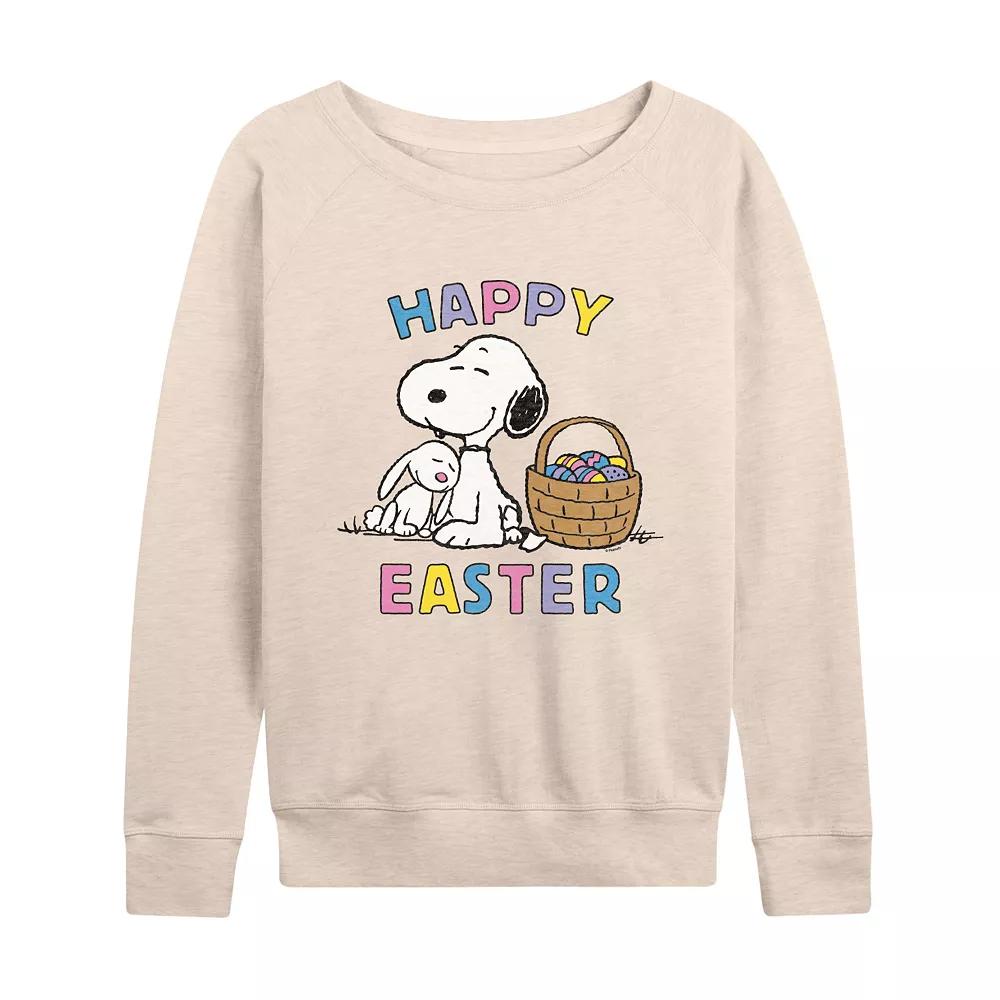 Women's Peanuts Snoopy And Bunny French Terry Long Sleeve Tee,  Product Image