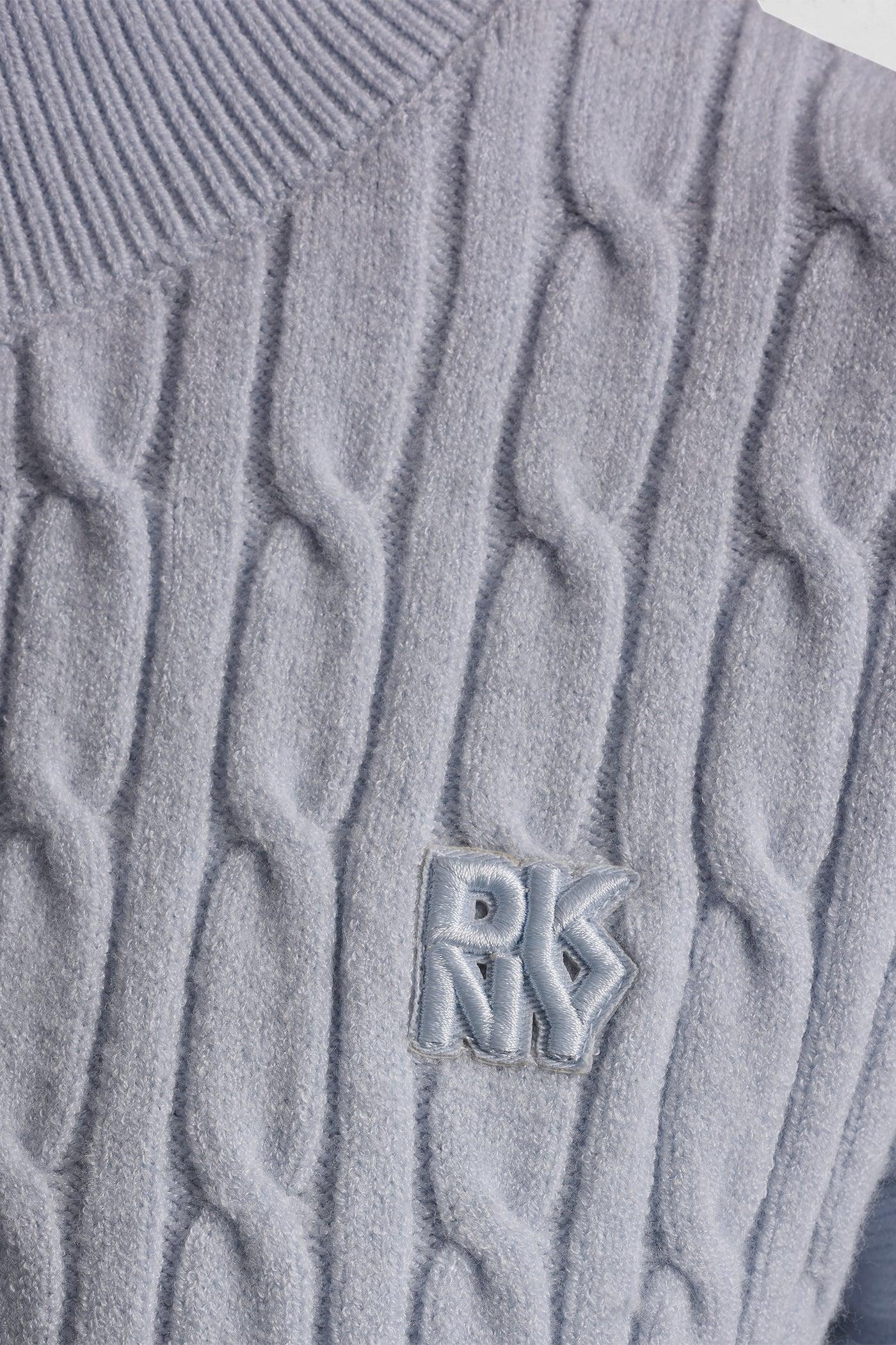 MOCK NECK DROP SHOULDER CABLE SWEATER Product Image