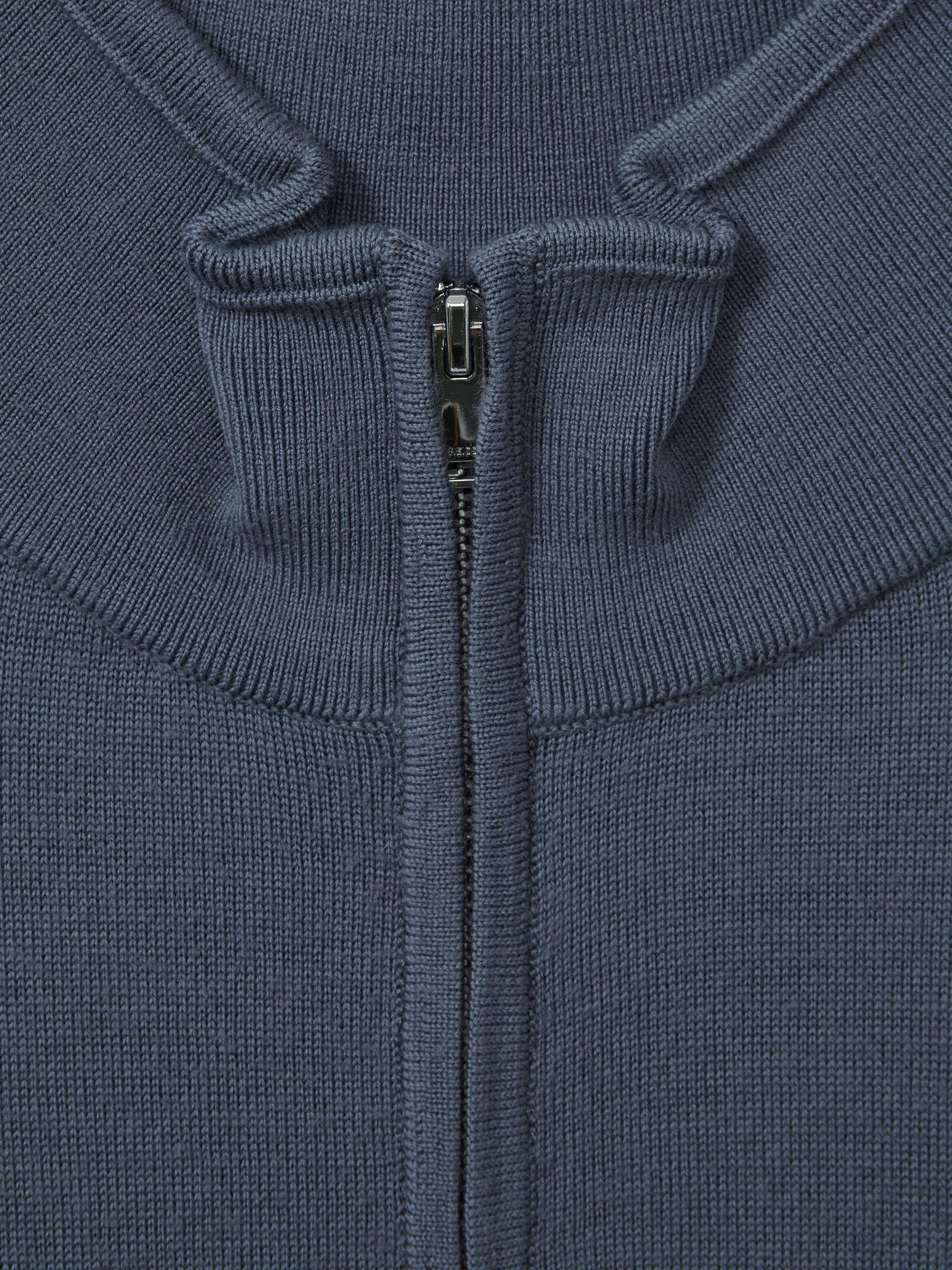 Merino Wool Half-Zip Polo Shirt in Airforce Blue Product Image