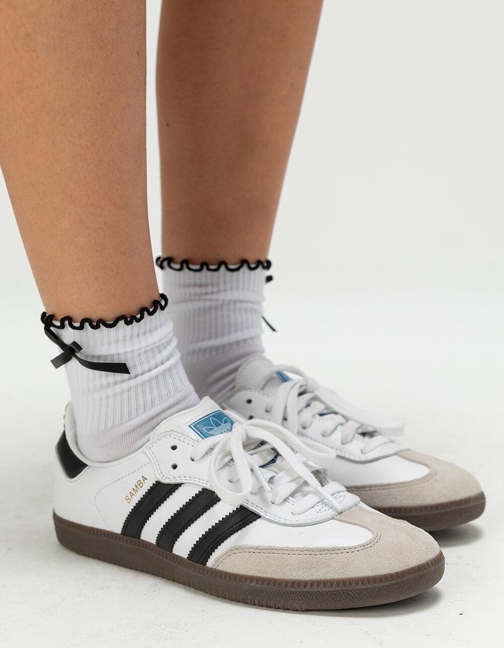 FULL TILT 3 Pack Ruffle & Bow Womens Socks - BLACK COMBO Product Image