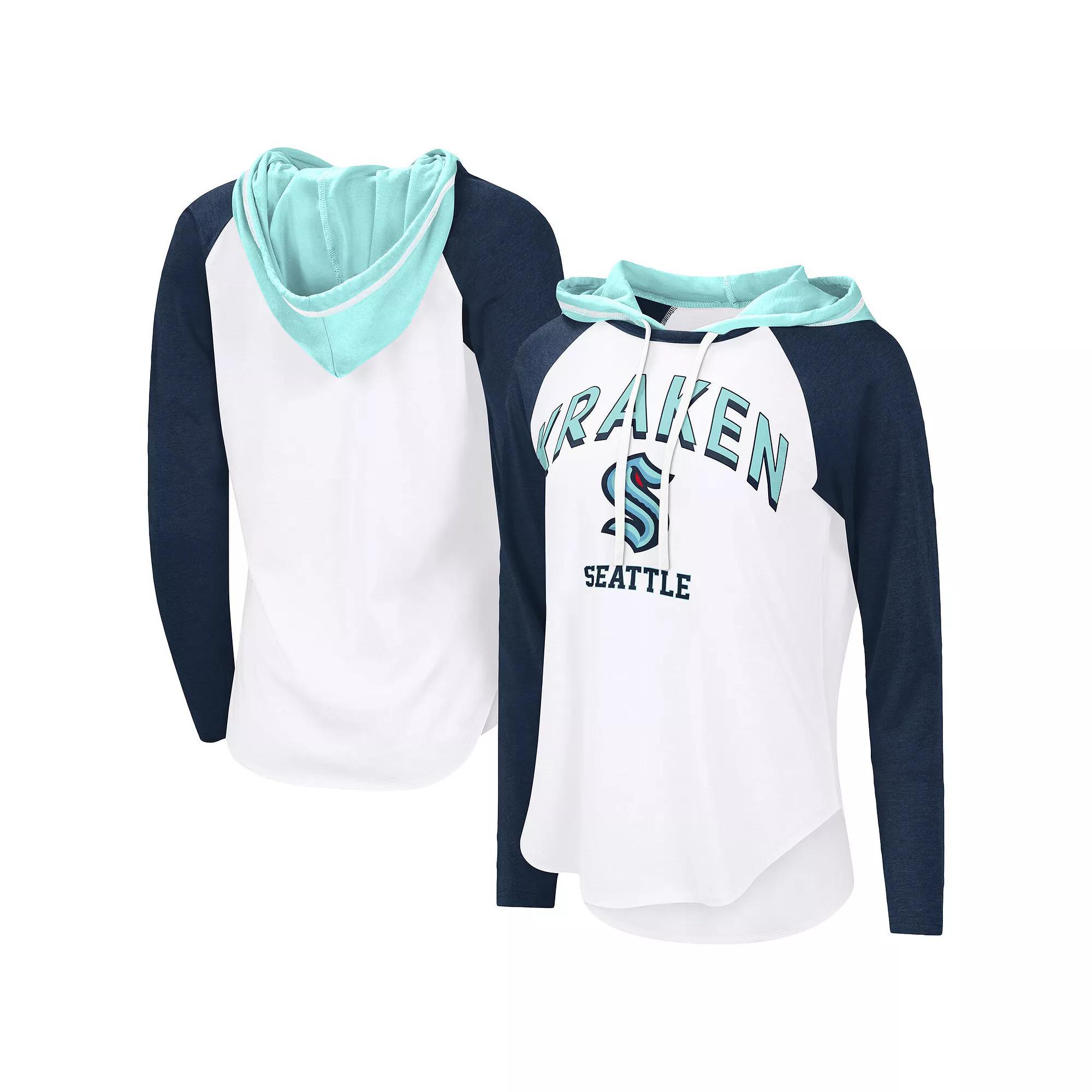 Women's G-III 4Her by Carl Banks  White Seattle Kraken VIP Raglan Long Sleeve Hoodie T-Shirt, Size: Small, Krk White Product Image