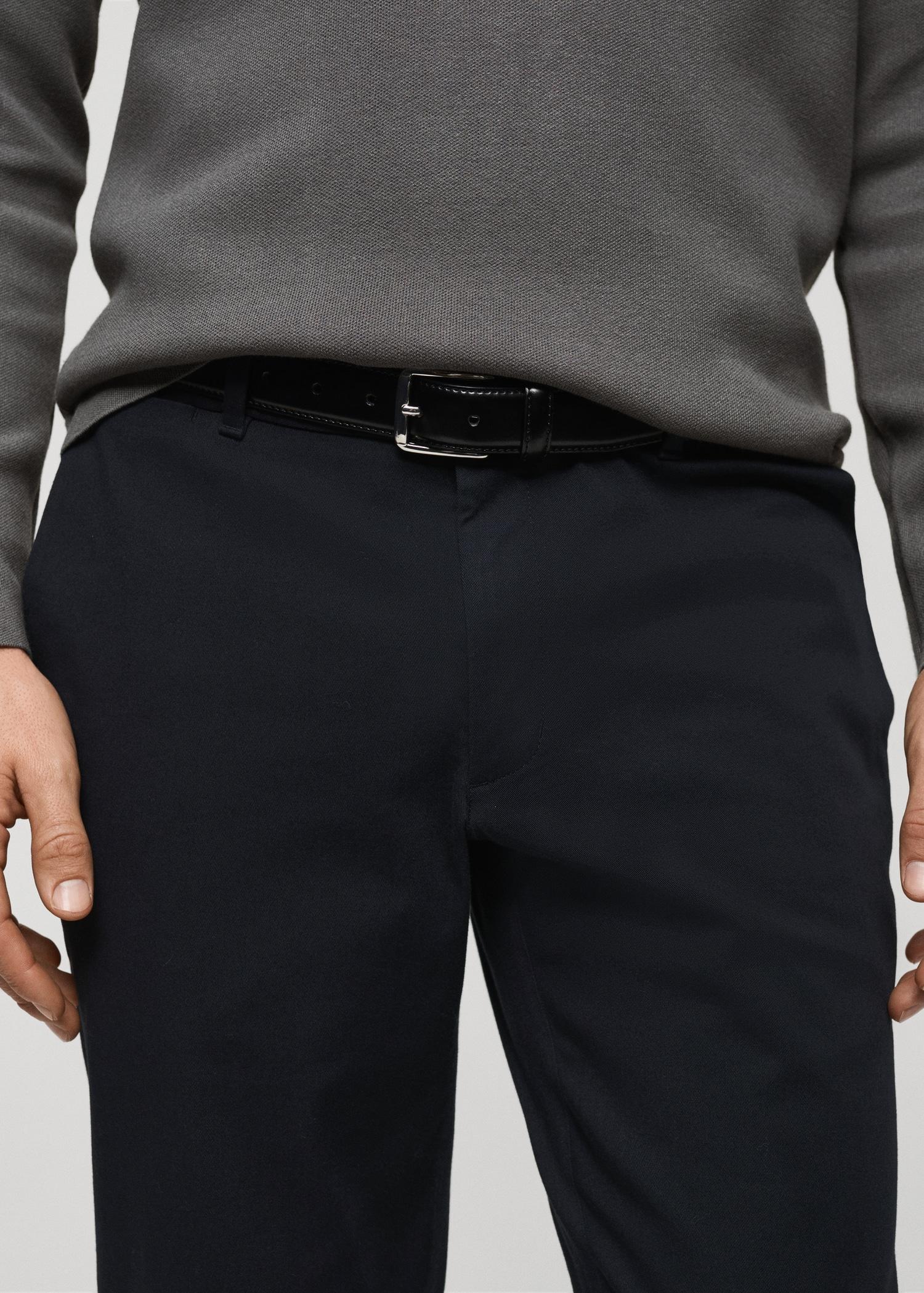 Barna slim-fit twill chino pants - Men | MANGO USA Product Image