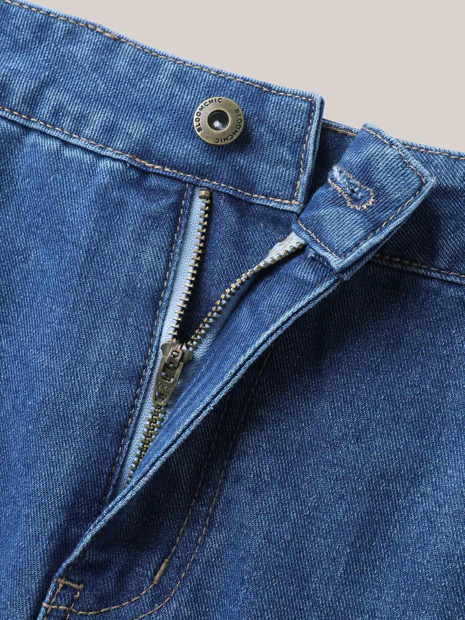 A-Line Seamed Maxi Denim Skirt Female Product Image