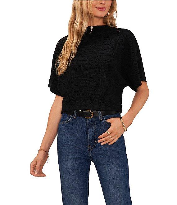 Vince Camuto Knit Cowl Neck Short Sleeve Blouse Product Image