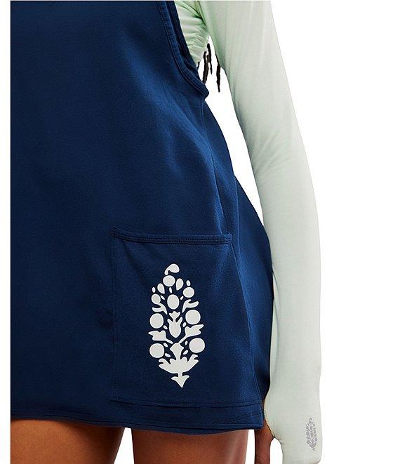 FP Movement Hot Shot Mini Logo V-Neck Sleeveless Patch Pocket Mini Dress Product Image