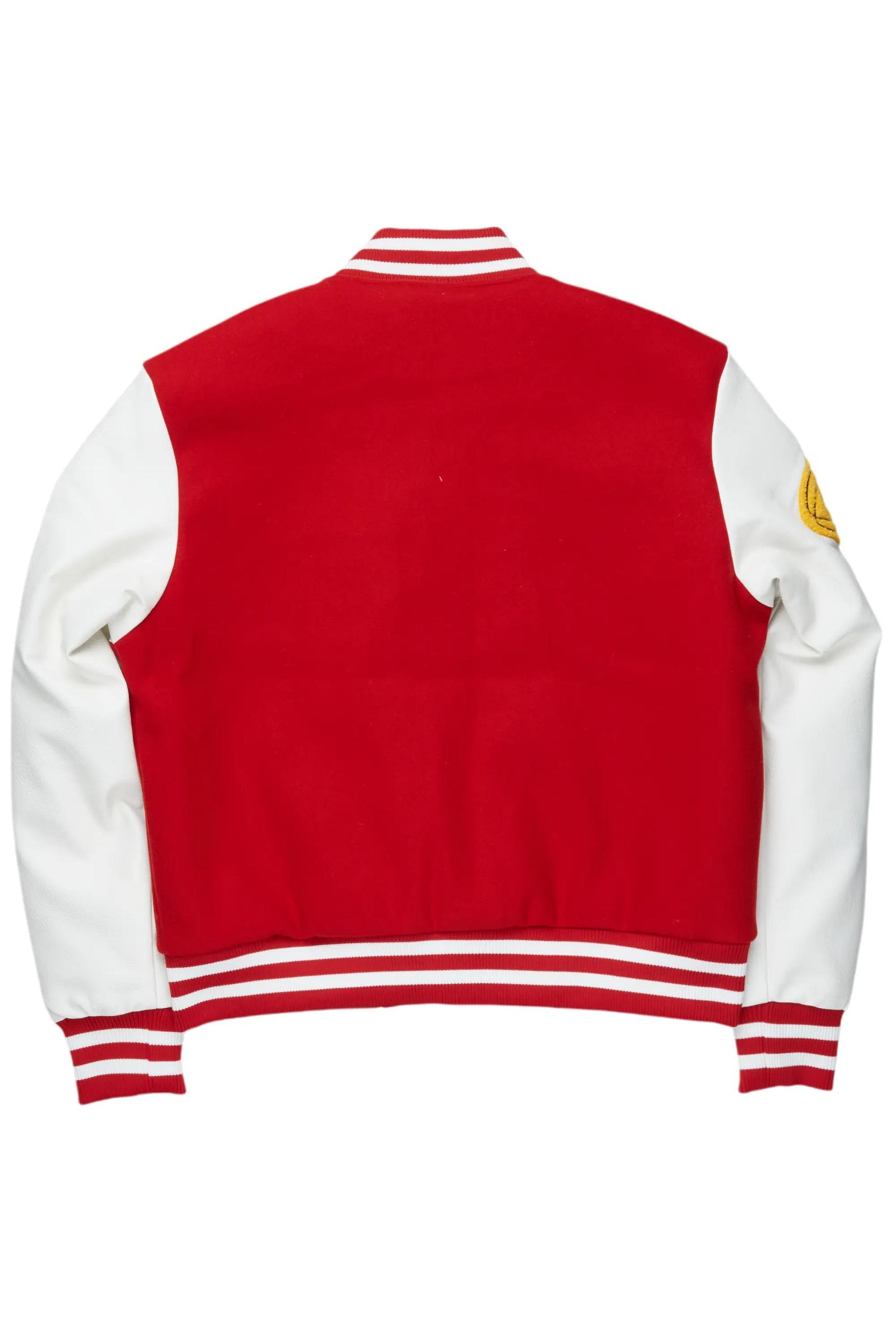Ahjalee Red Oversized Varsity Jacket Female Product Image