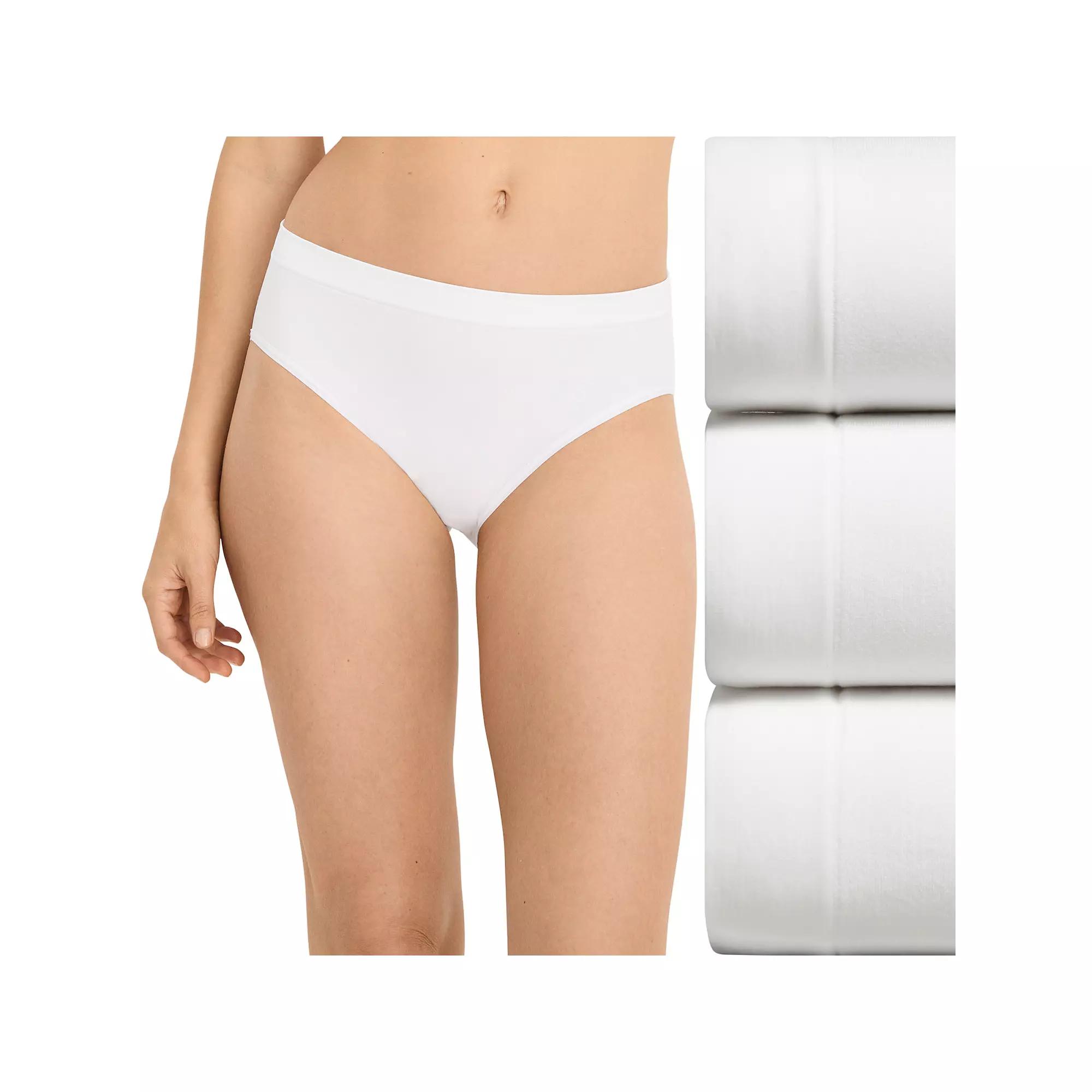Women's Jockey® Seamfree® 3-pk. Hi-Cut Panty 4392, Size: Large, All White Product Image