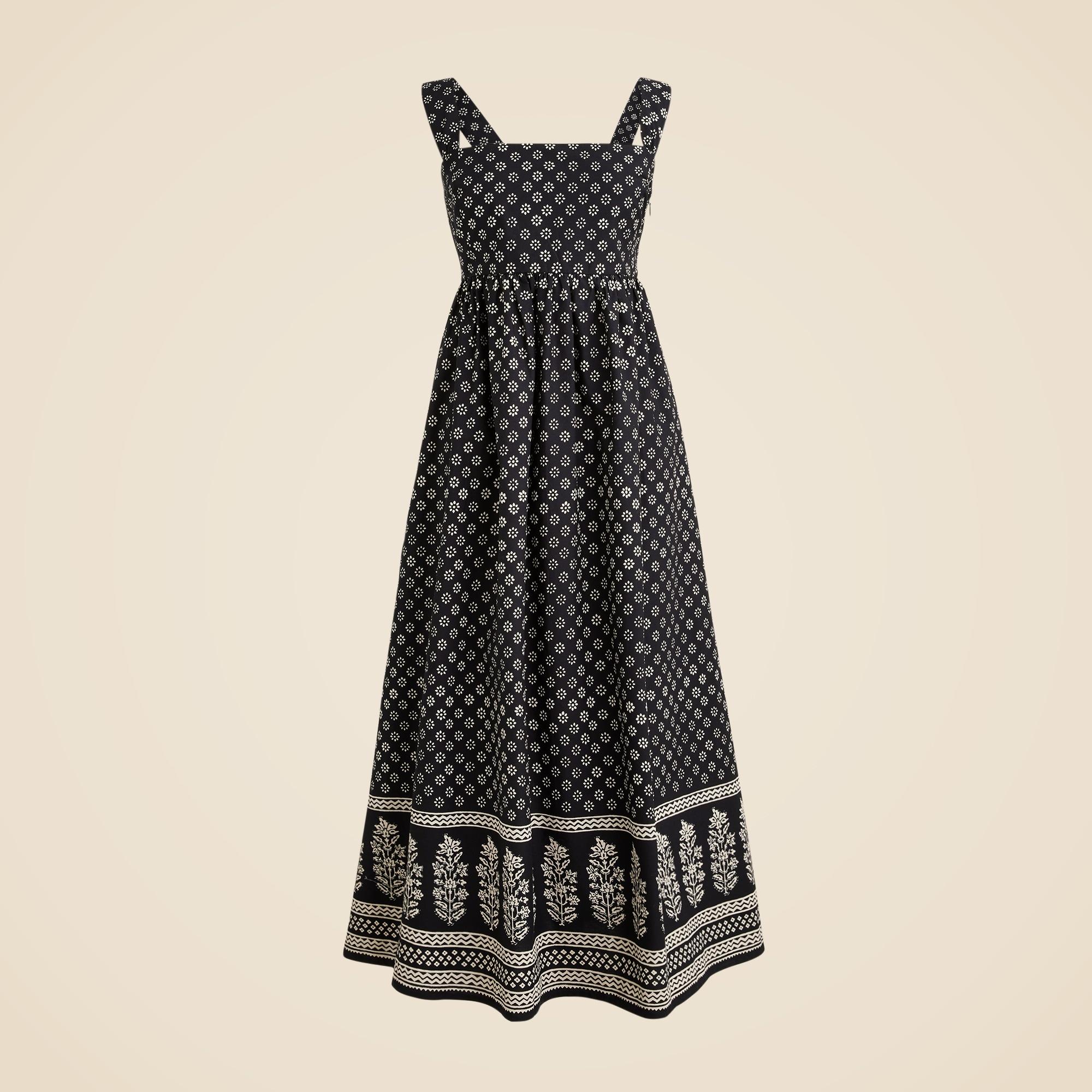 Squareneck midi dress in block print Product Image
