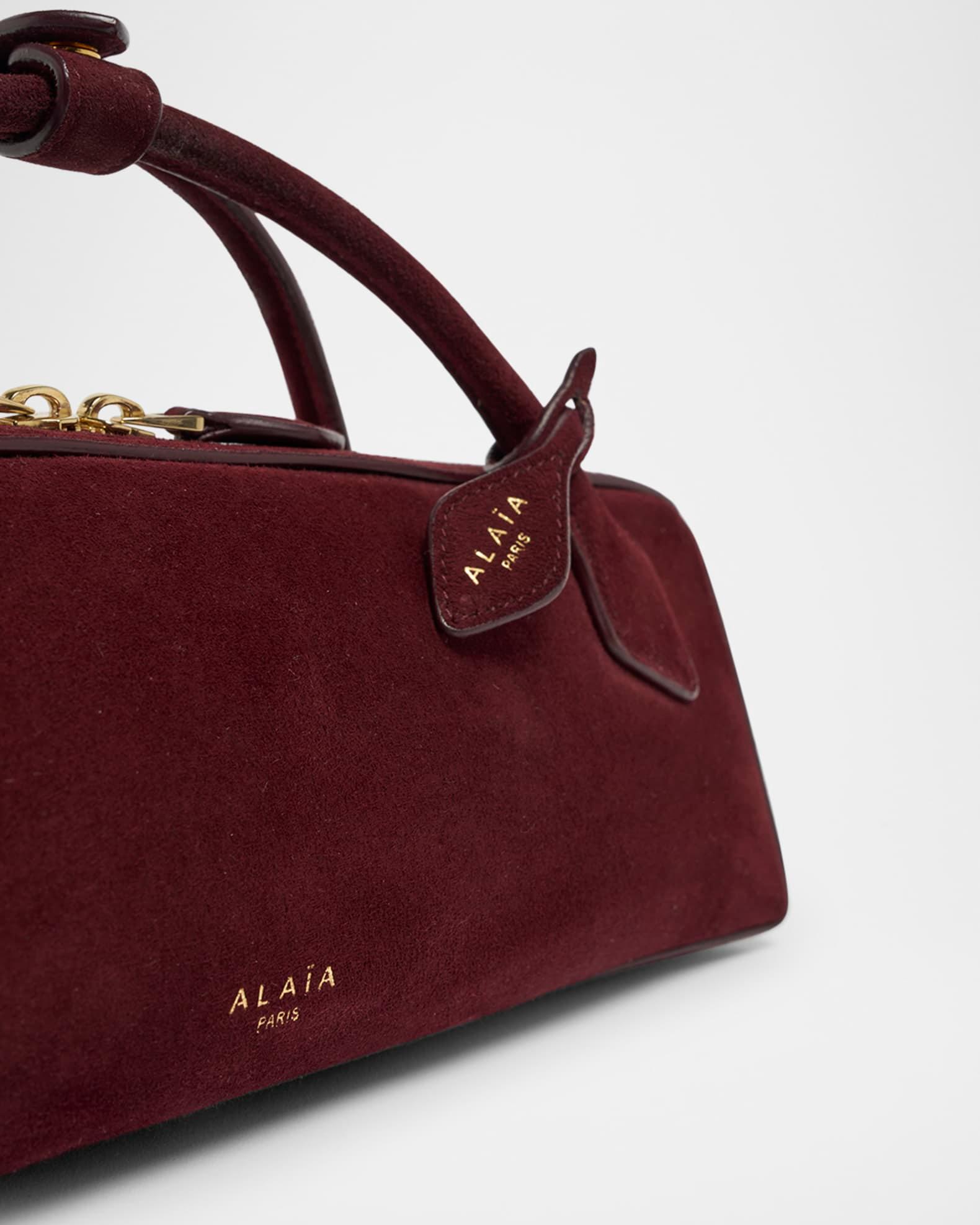 Teckel Top-Handle Bag in Suede and Leather Product Image