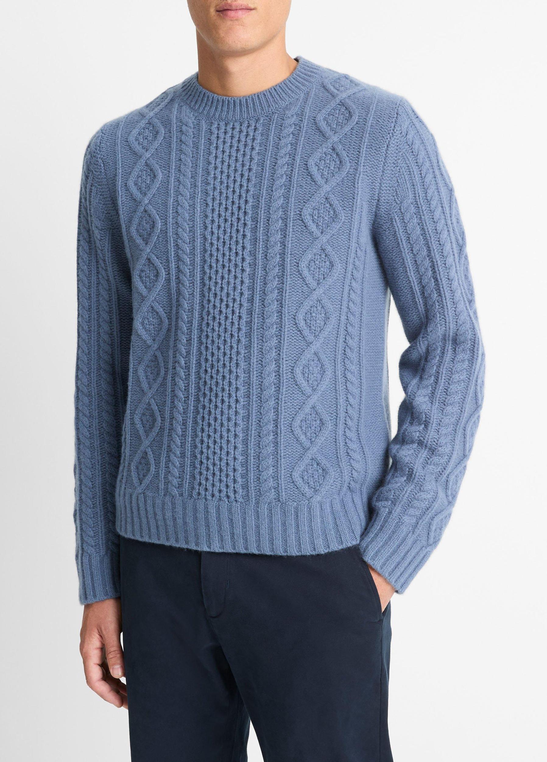 Aran Cable Wool Crew Neck Sweater Product Image