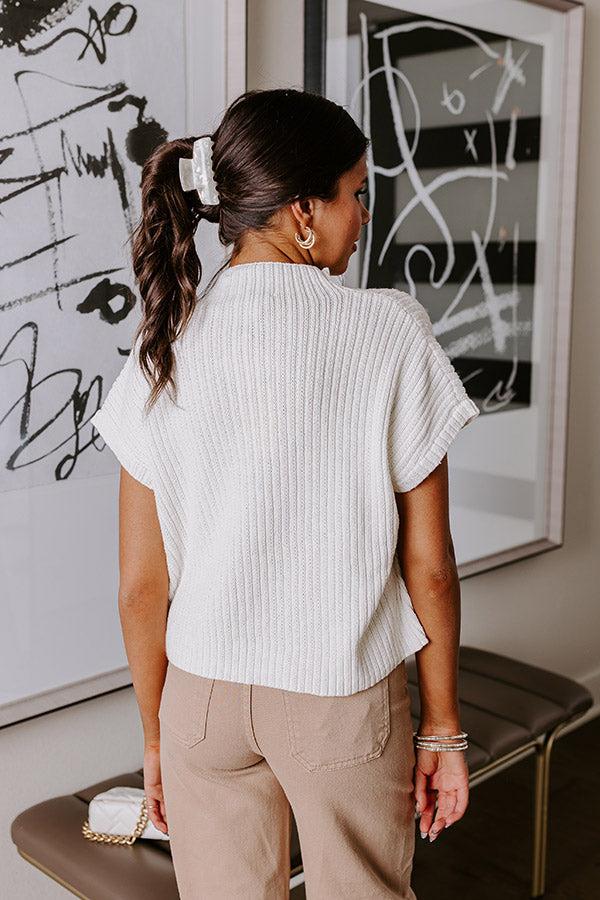 Chic Moment Knit Top in Ivory Product Image