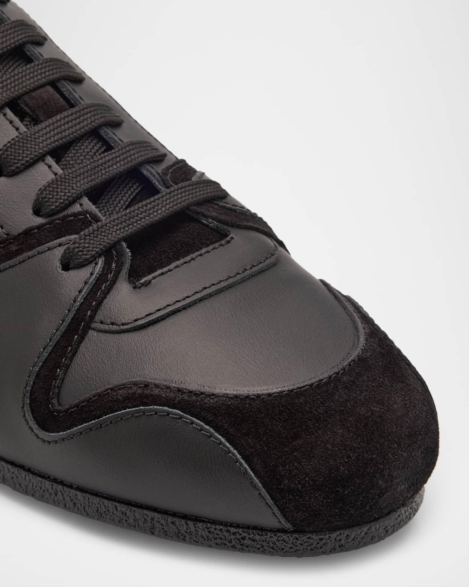 Men's Leather and Suede Tennis Shoes Product Image