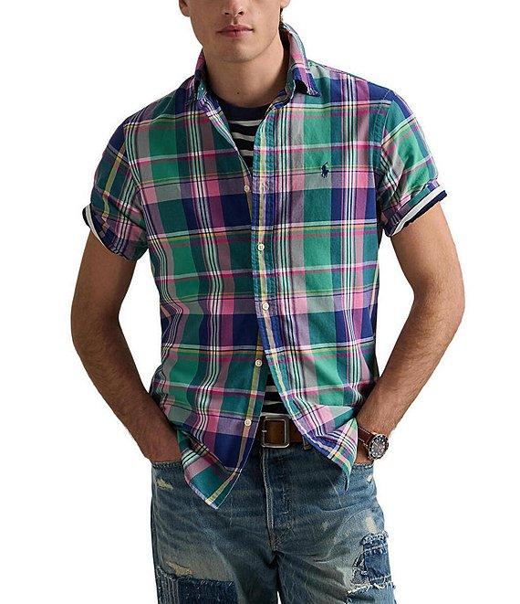 Polo Ralph Lauren Classic Fit Large Plaid Oxford Short Sleeve Woven Shirt Product Image