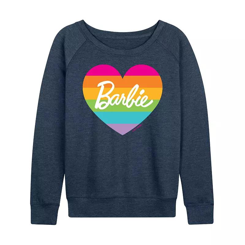 Women's Barbie® Pride Rainbow Heart French Terry Long Sleeve Tee, Girl's,  Product Image