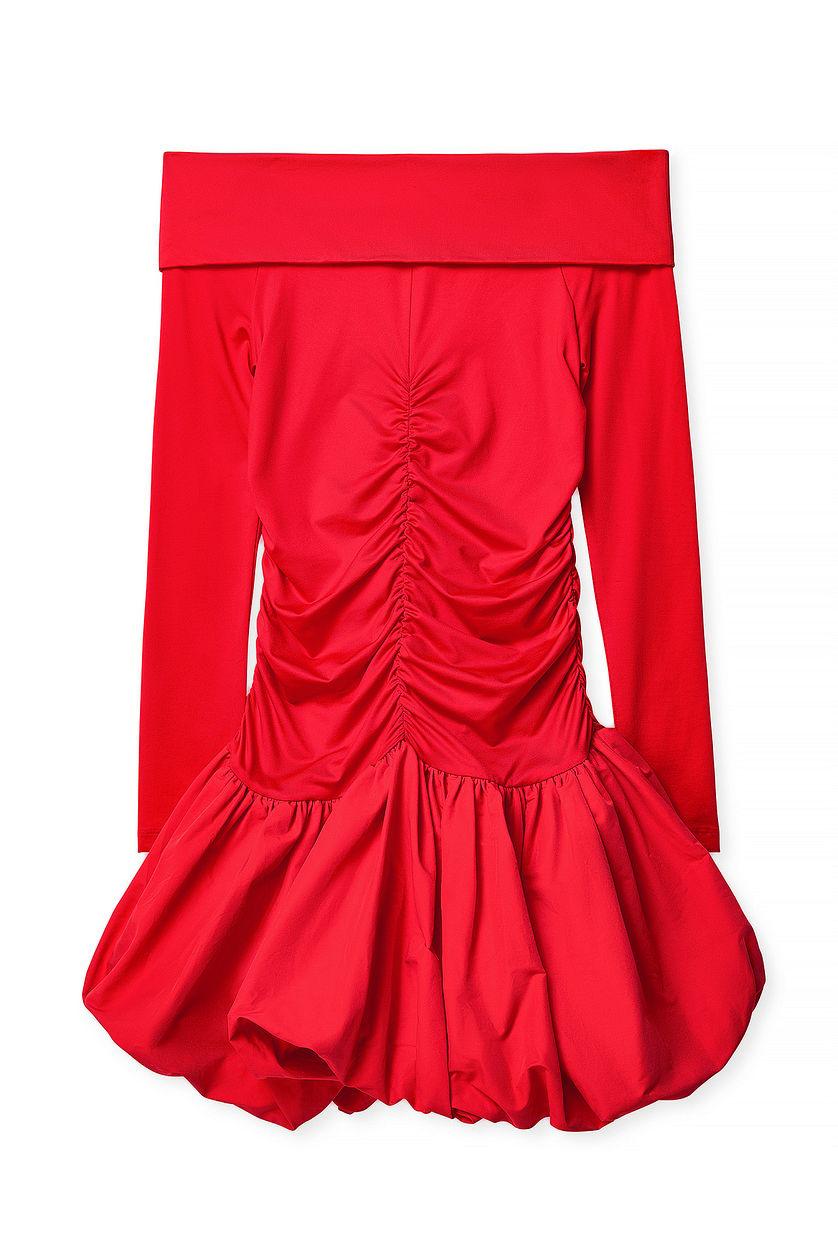 Off Shoulder Puff Mini Dress Product Image