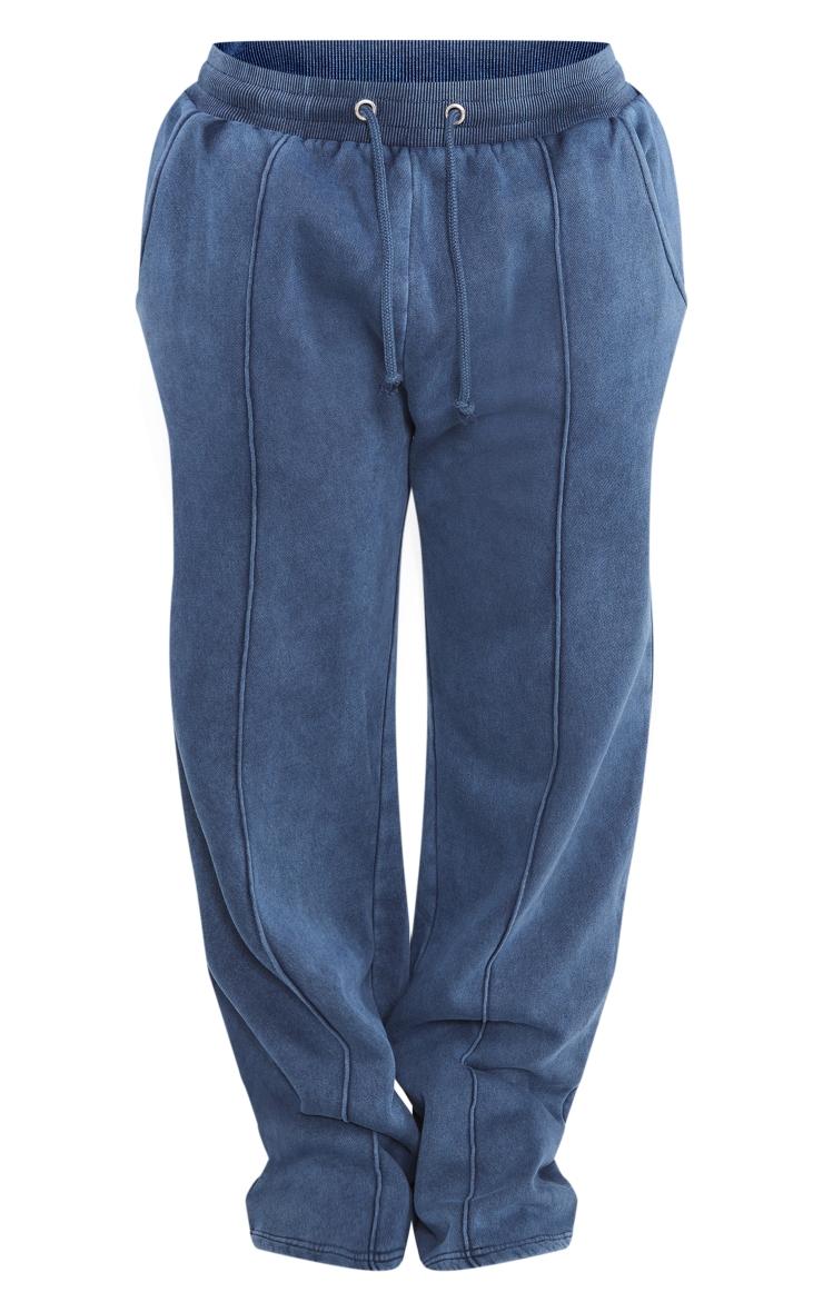 Shape Blue Sweat Seam Detail Wide Leg Sweatpants Product Image