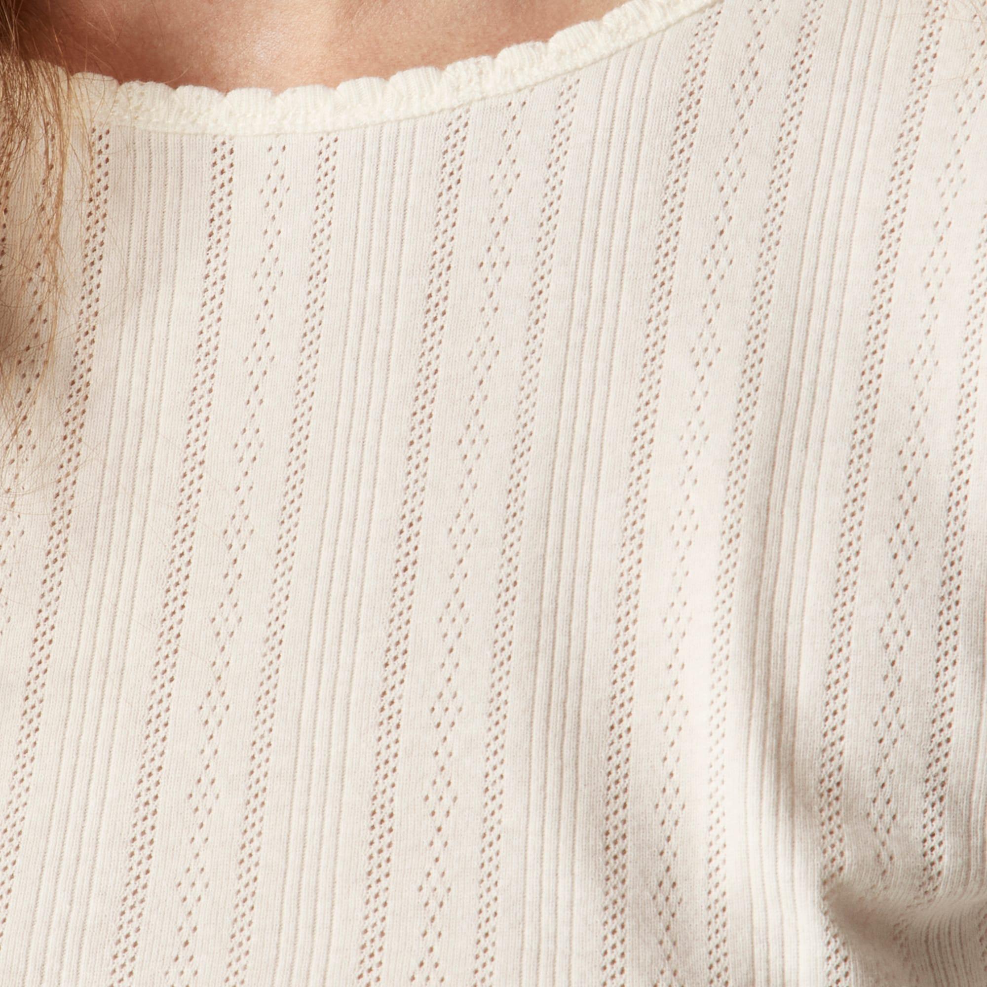 New pointelle long-sleeve T-shirt Product Image