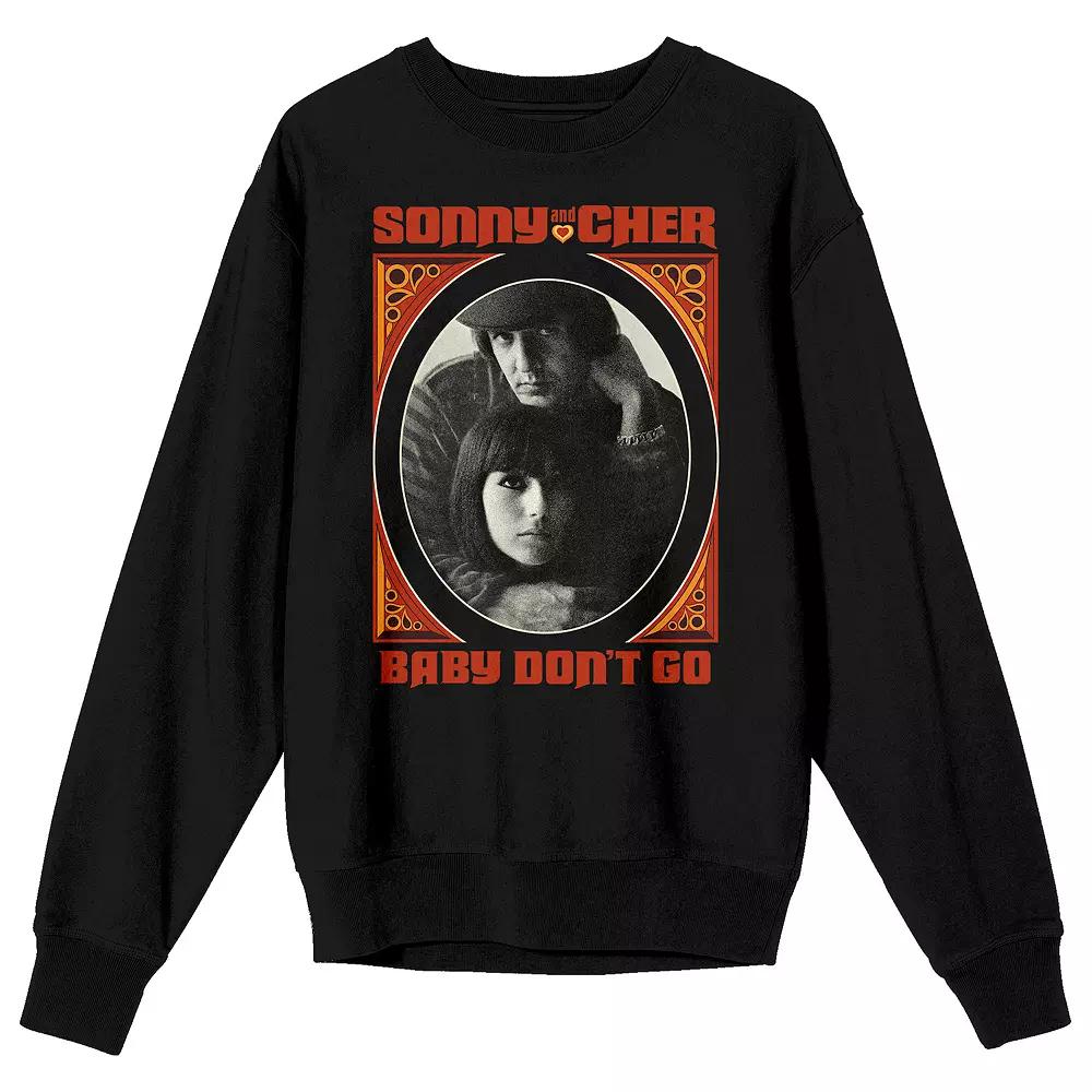 Men's Sonny & Cher Baby Don't Go Graphic Sweatshirt, Size: XXL, Black Product Image