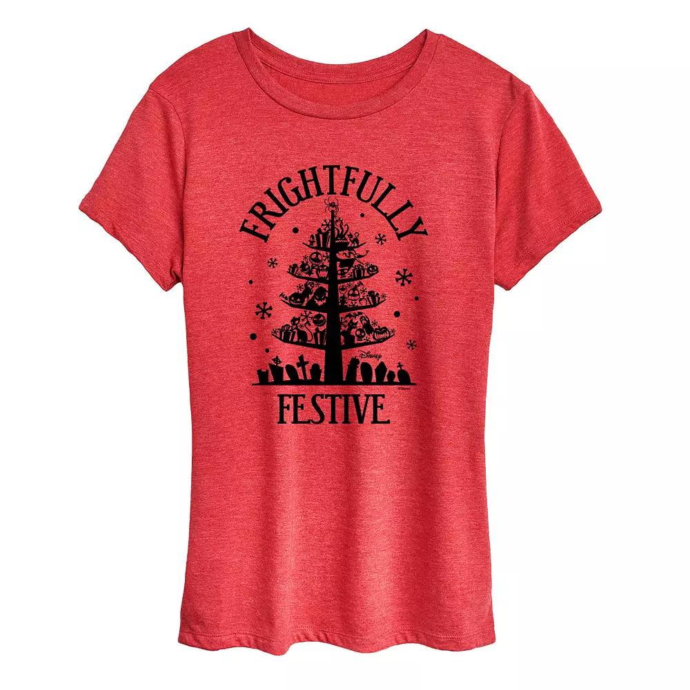 Disney's Nightmare Before Christmas Women's Frightfully Festive Graphic Tee, Girl's,  Product Image