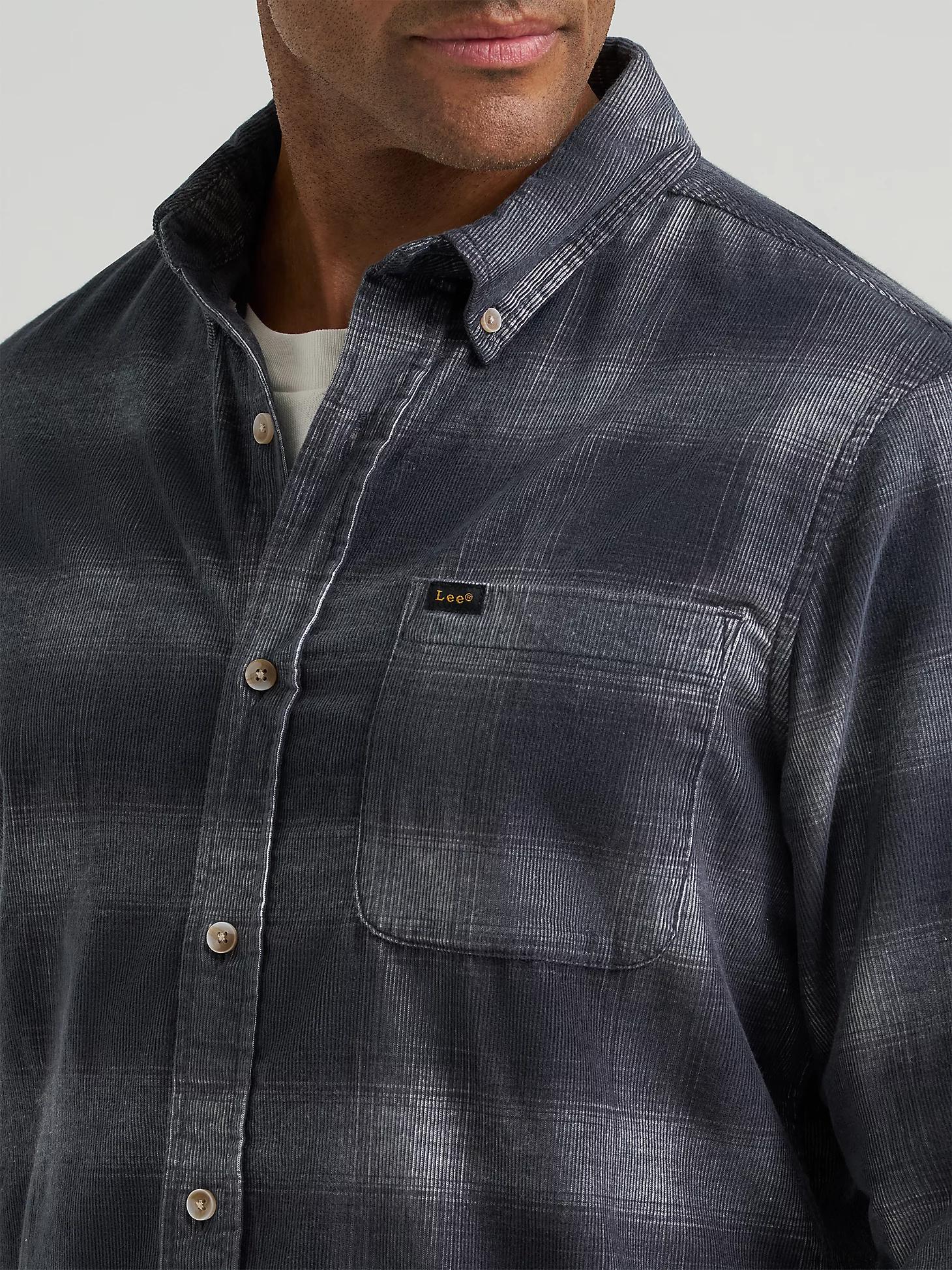 Men's Frosted Corduroy Plaid Button Down Shirt | Men's Tops & Tees | Lee® Product Image