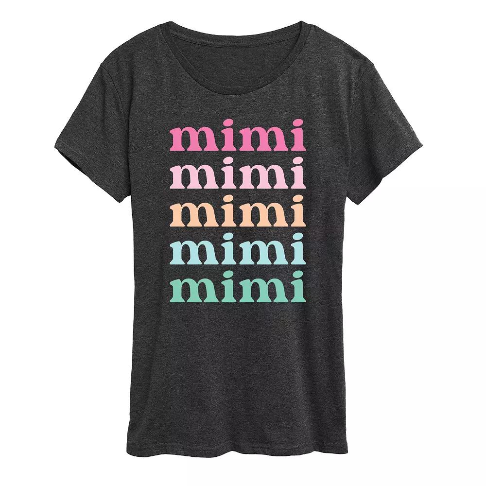 Women's Colorful Stacked Mimi Graphic Tee, Girl's,  Product Image