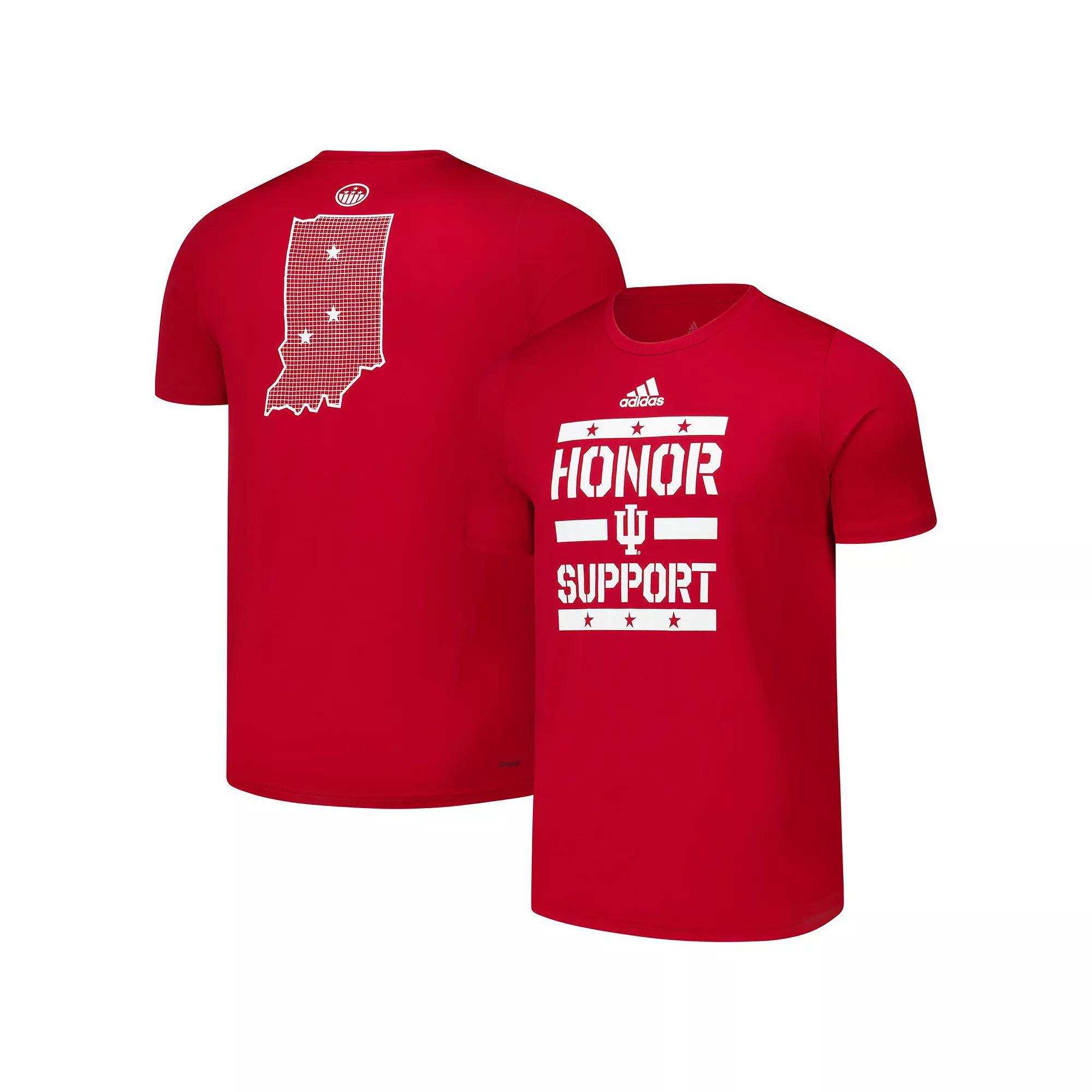 Men's adidas Crimson Indiana Hoosiers Honor & Support Pre-Game T-Shirt,  Product Image