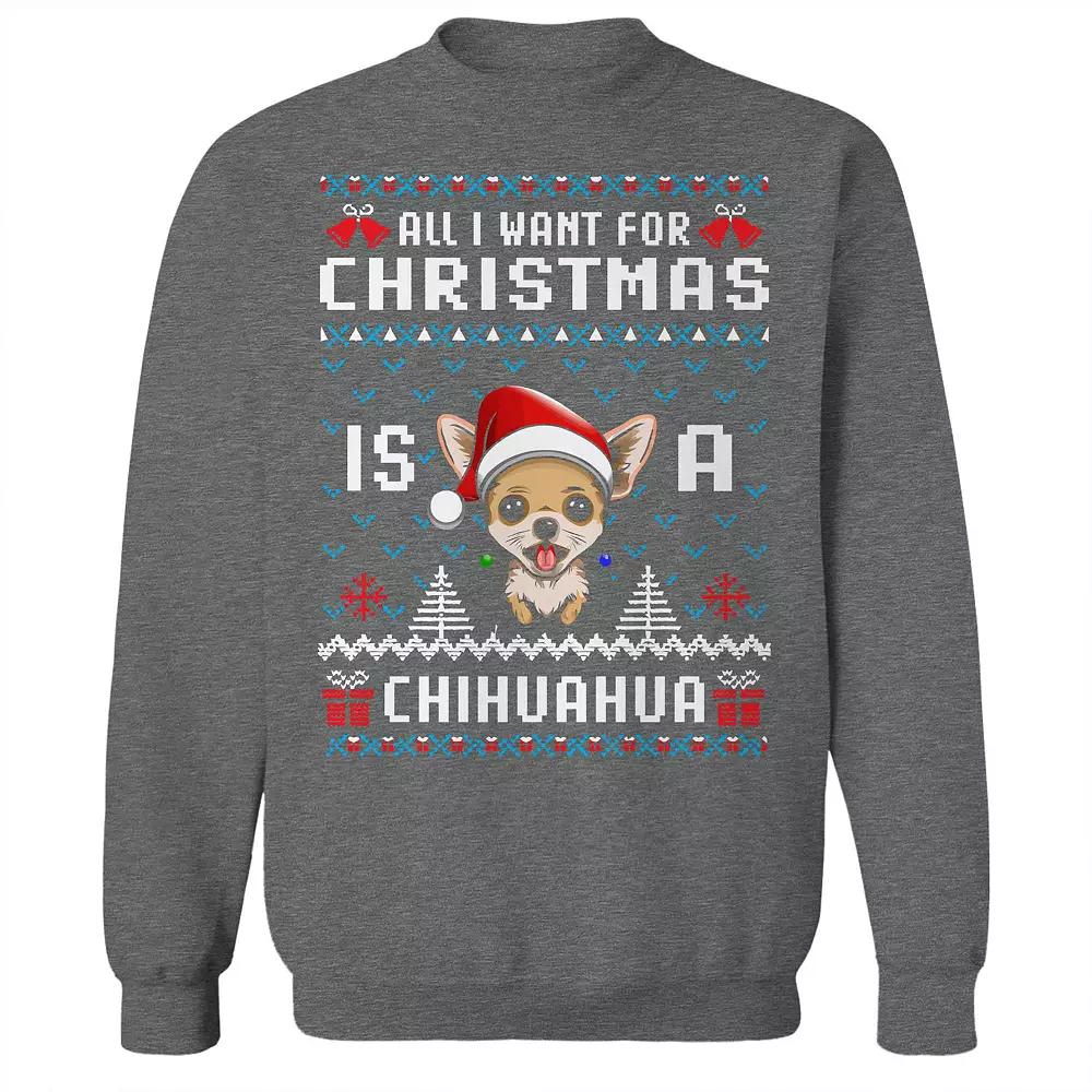 Men's Ugly Christmas Sweater Chihuahua Graphic Sweatshirt, Adult Unisex,  Product Image