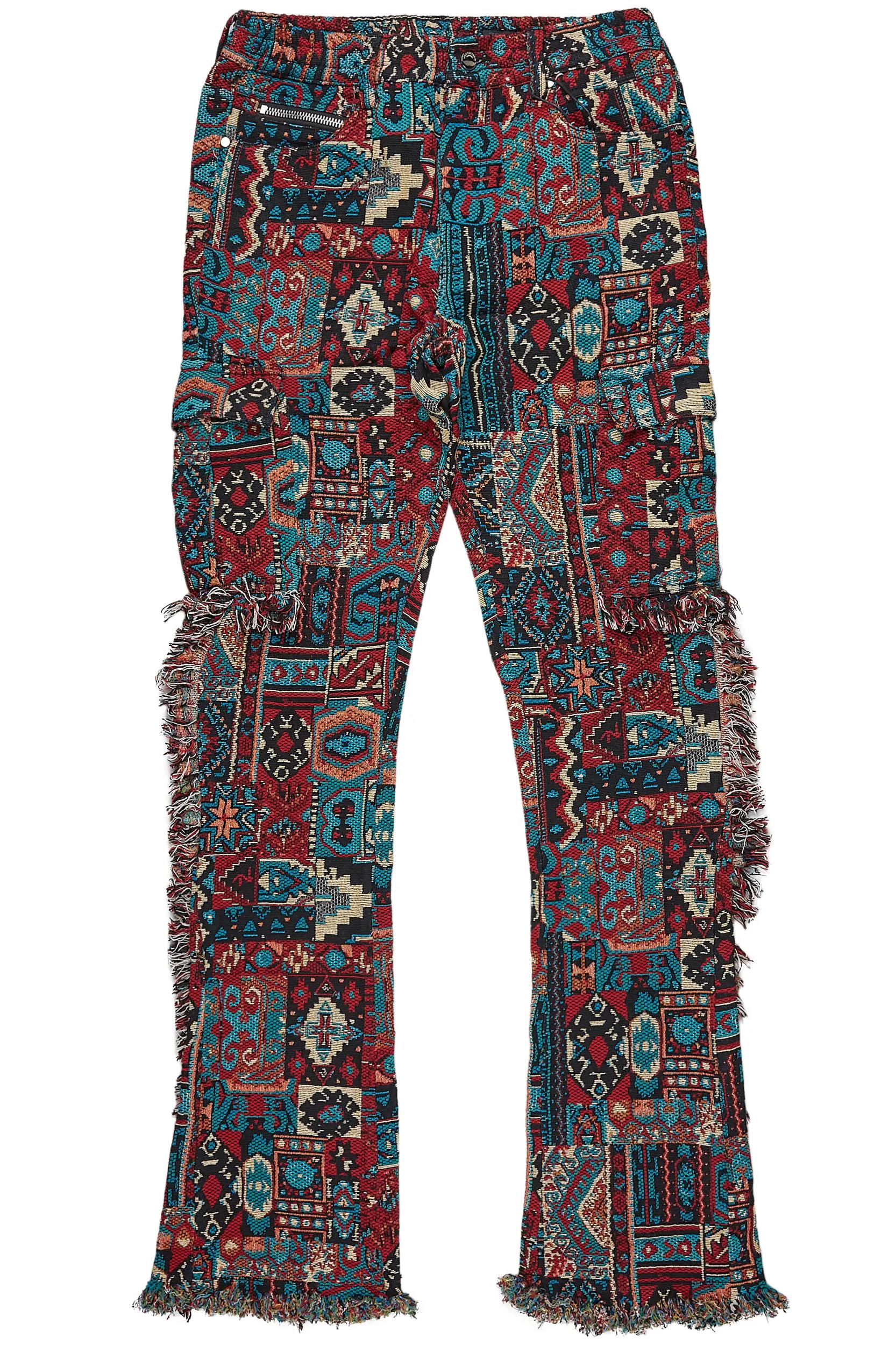 Ayami Red Slim Tapestry Flare Jean Male Product Image