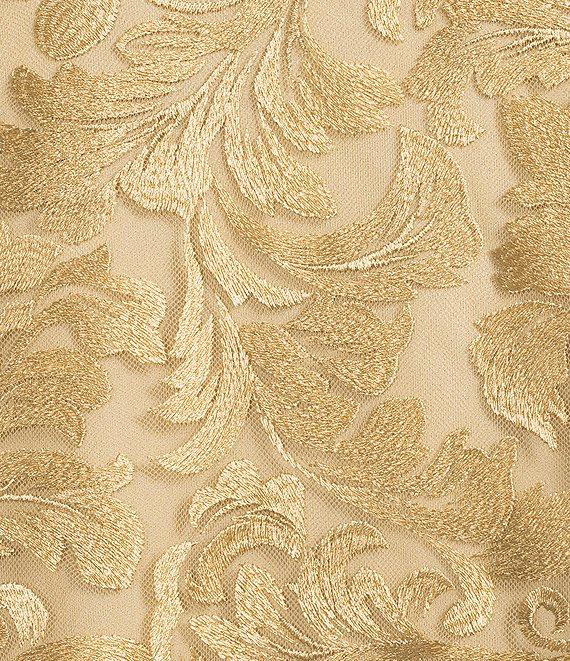 Caroline Rose Bella Soiree Embroidered Mesh Lace Scoop Neck 3/4 Bell Sleeve Tunic Product Image