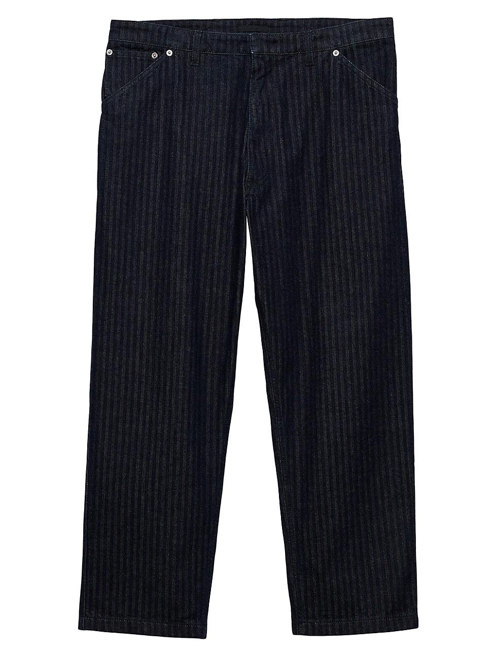 Mens Wide-Leg Chevron Denim Jeans Product Image
