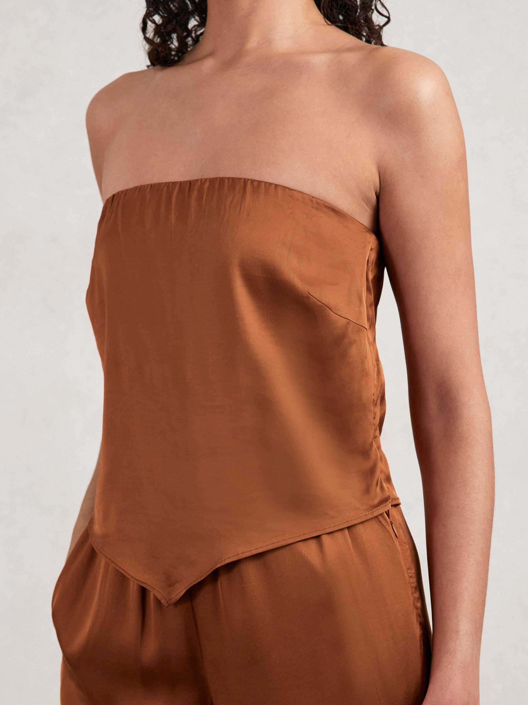 Good American Satin Handkerchief Top in Copper Product Image