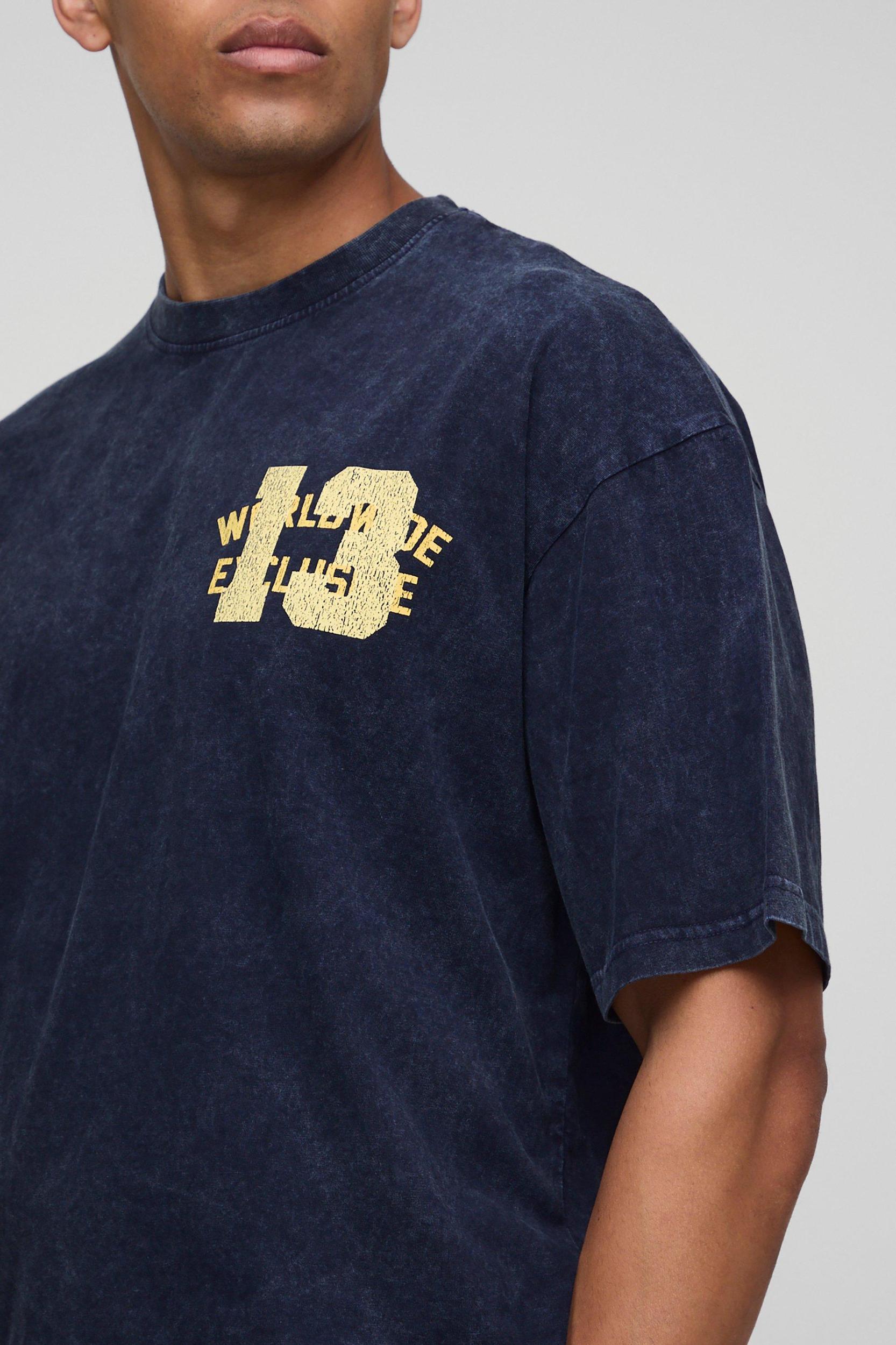 Oversized Boxy 13 Washed T-Shirt & Short Set | boohooMAN USA Product Image