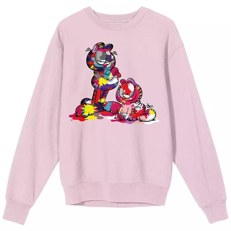 Men's Garfield Paint-Stained Cat Sweatshirt,  Product Image