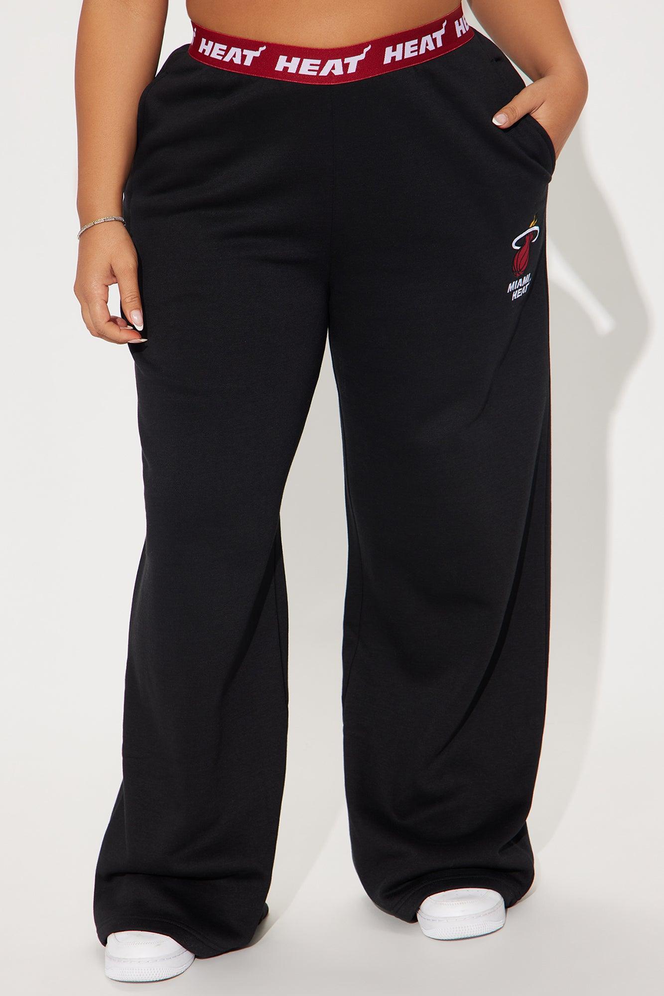 Miami Heat Free Throw Wide Leg Pant - Black Female Product Image