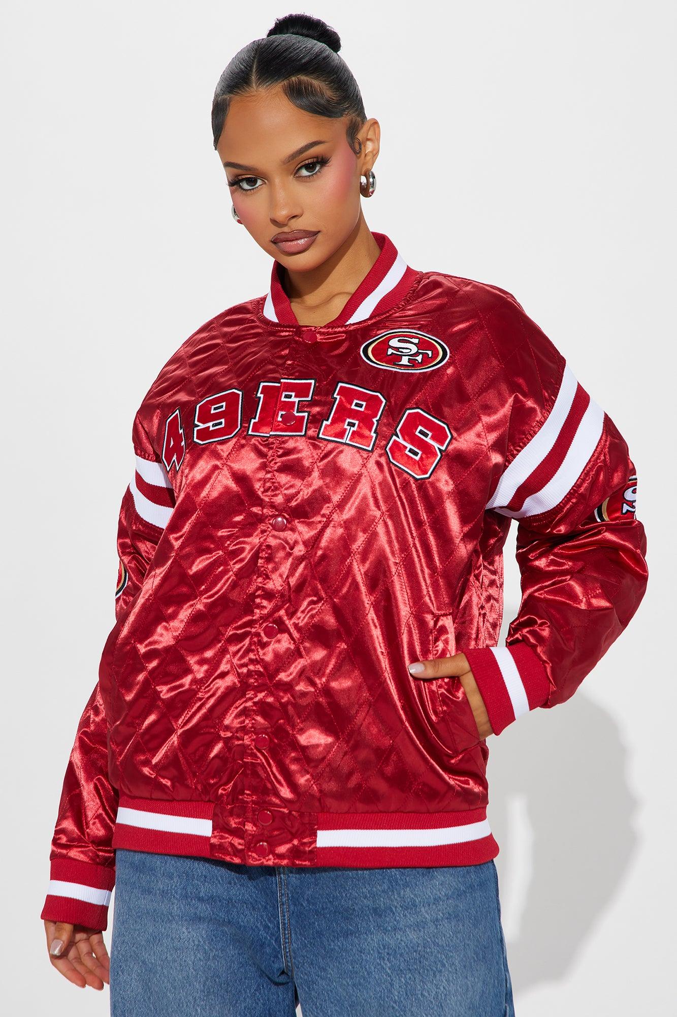 49ers Quilted Bomber Jacket - Red Female Product Image