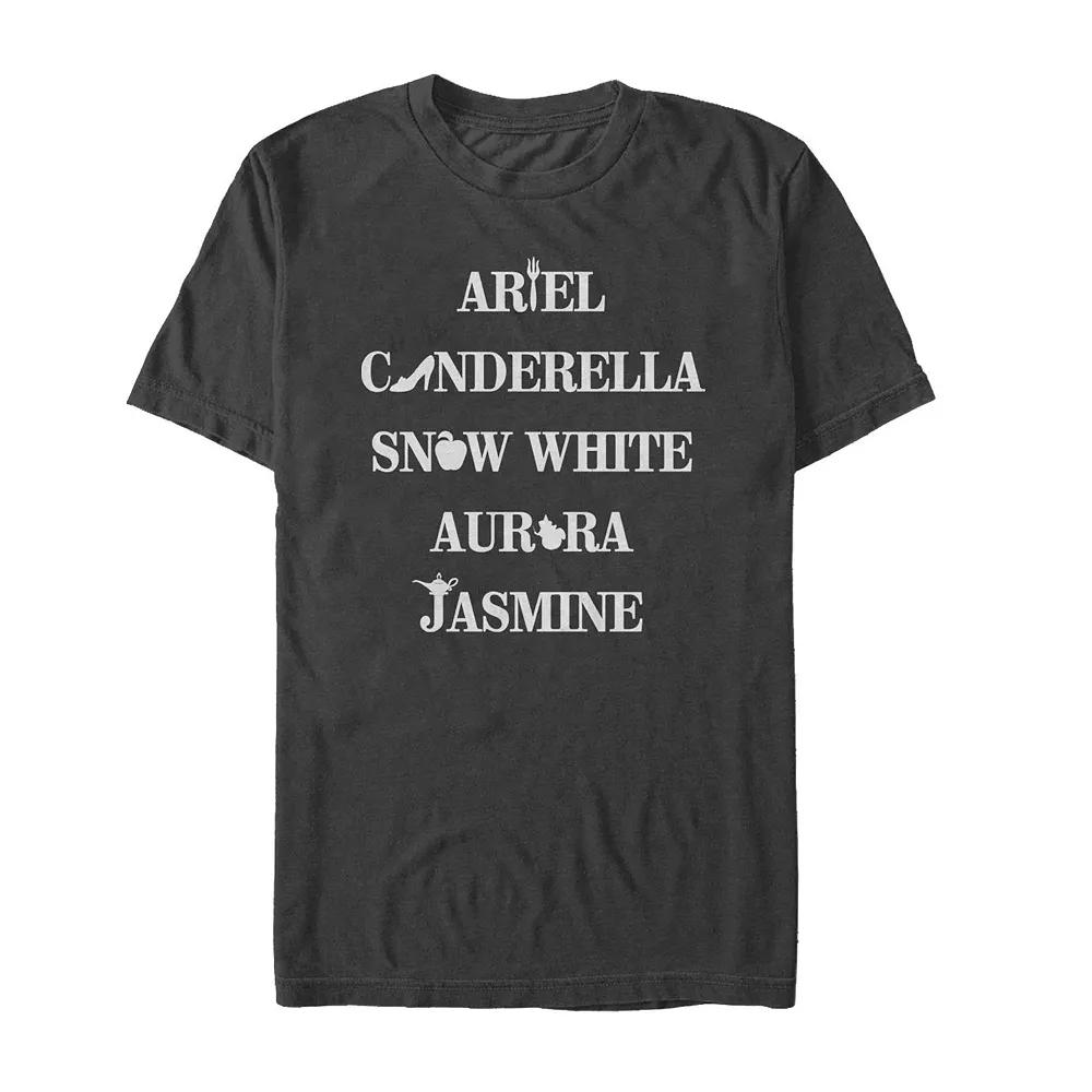 Men's Disney Princesses Names And Icons Tee,  Product Image