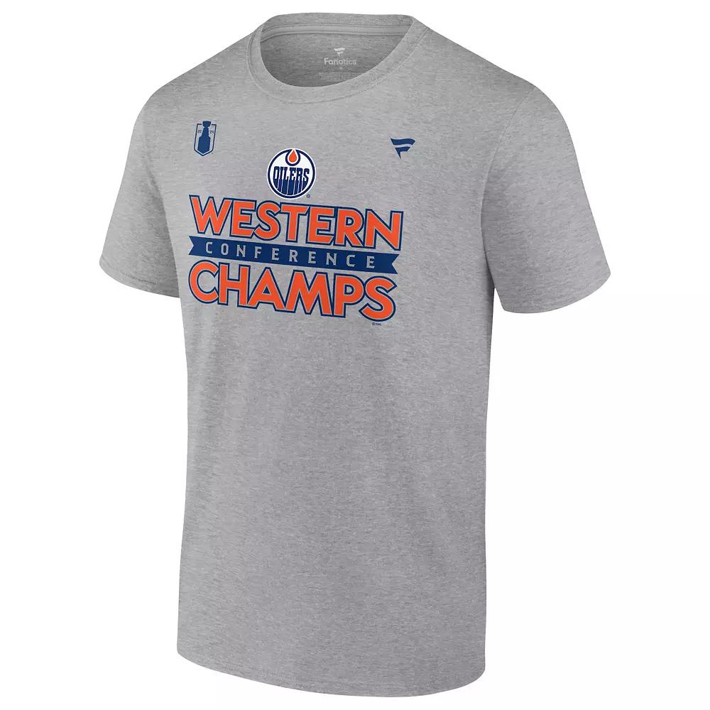 Men's Fanatics NHL Edmonton Oilers 2024 Conference Finals Champs Locker Room Tee, Size: 3XL, Oil Gray Product Image