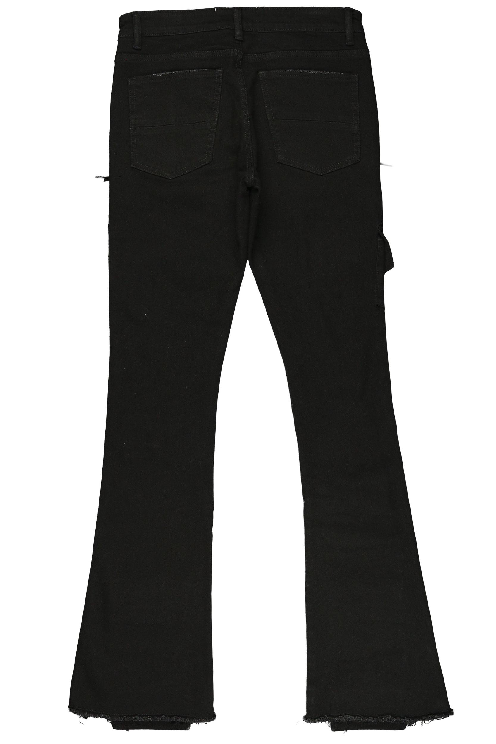 Glenn Black Stacked Flare Jean Male Product Image