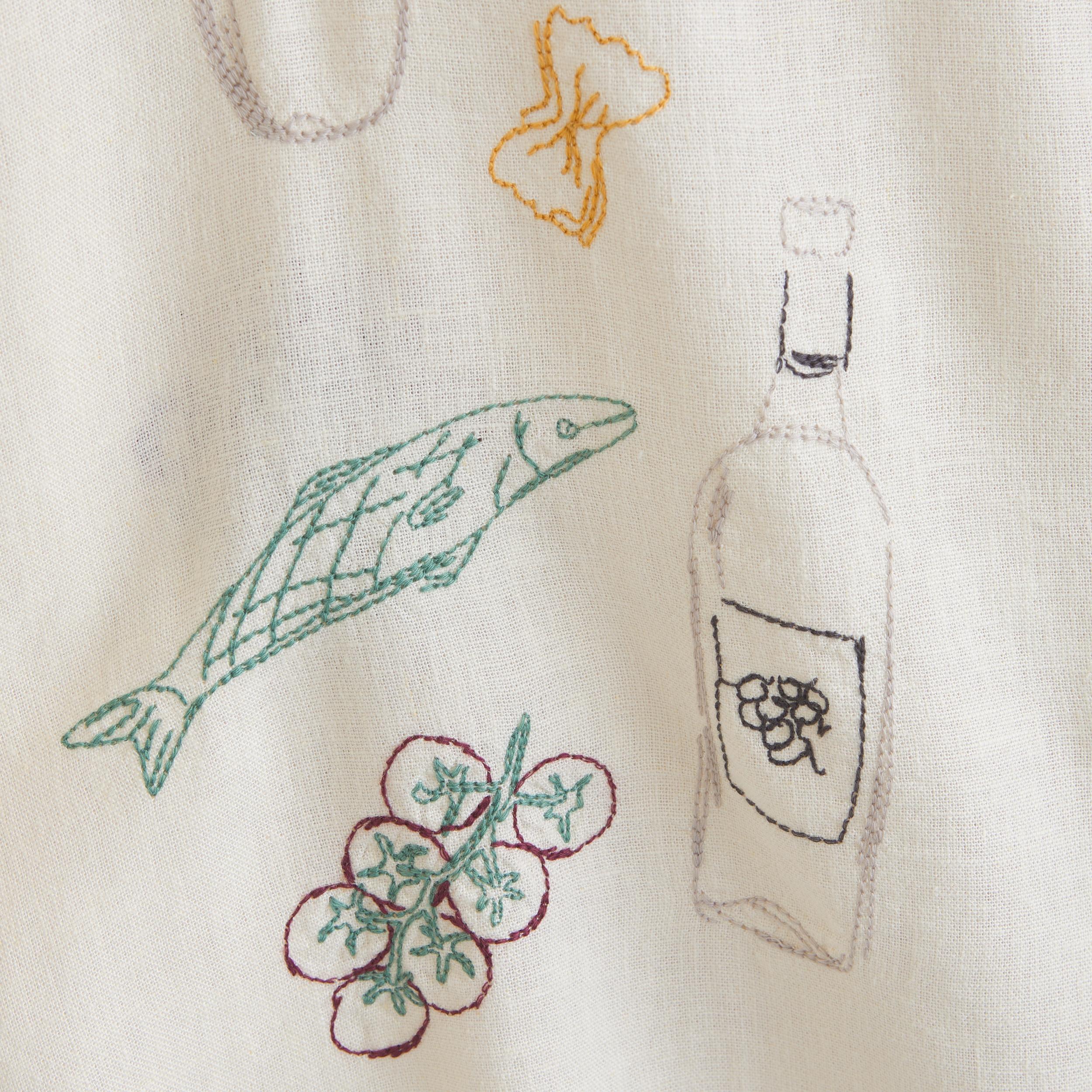 Camp Collar Cropped Summer Linen-Blend Shirt Product Image