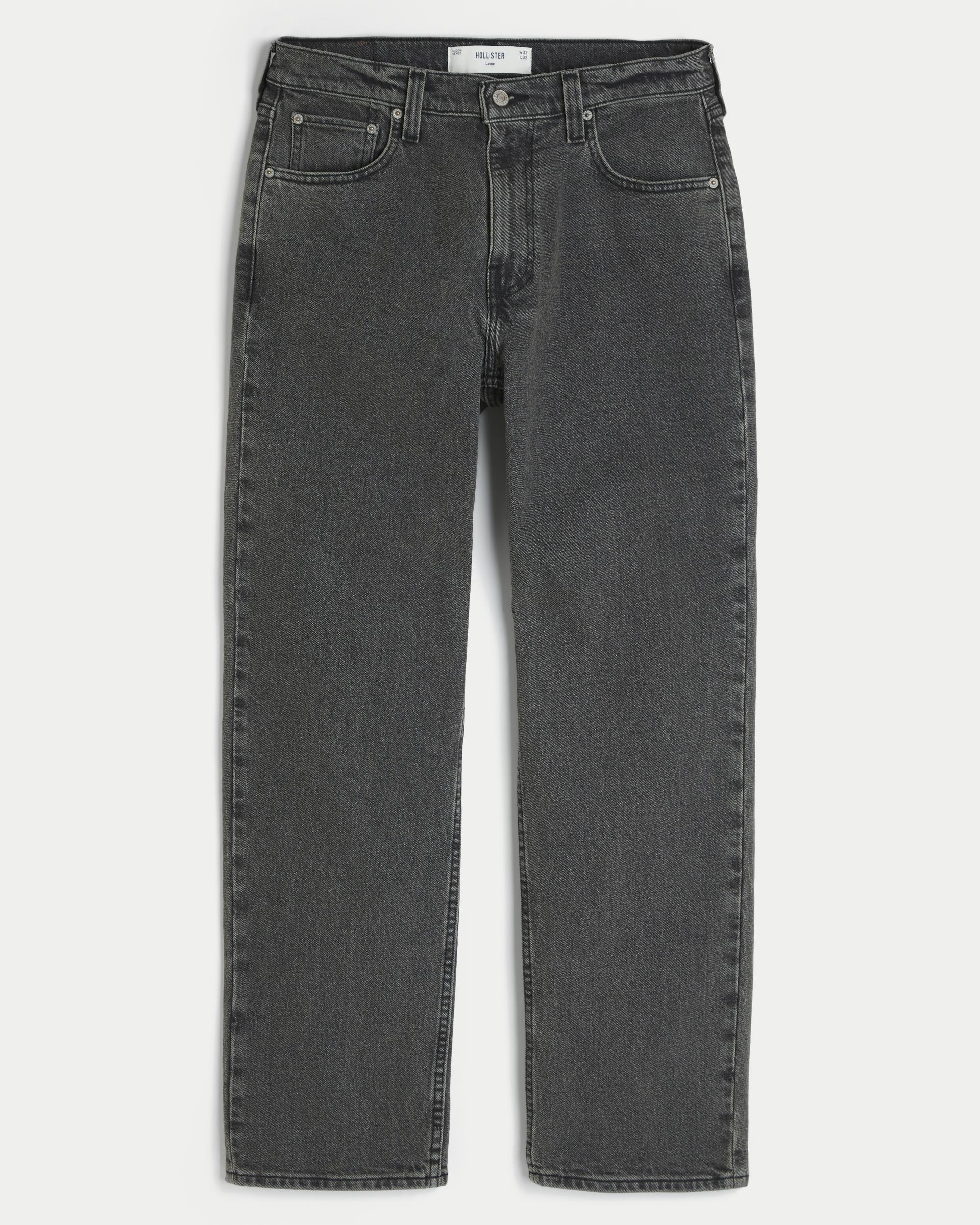 Washed Black Loose Jeans Product Image