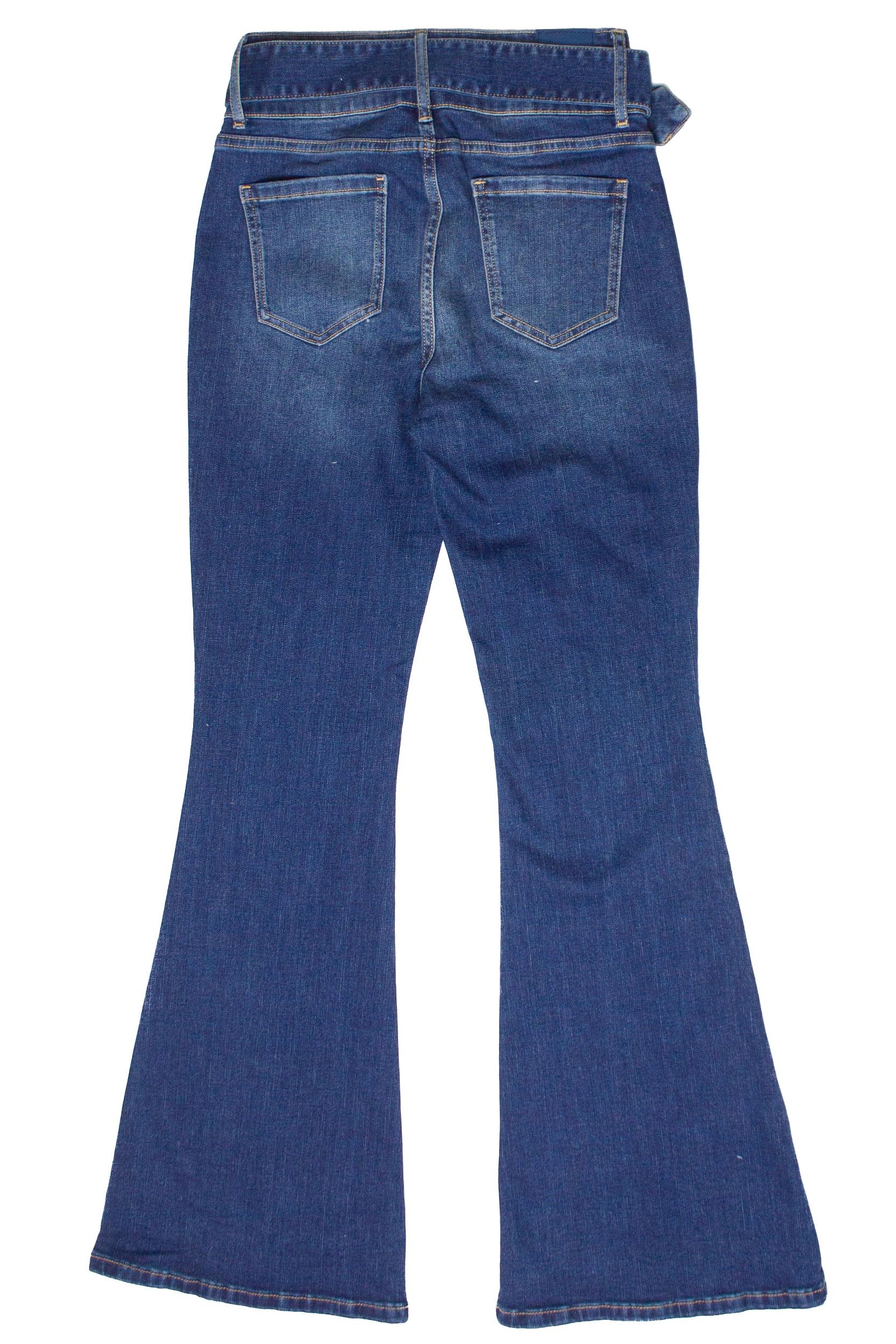 High Rise Belted Flare Jeans Product Image